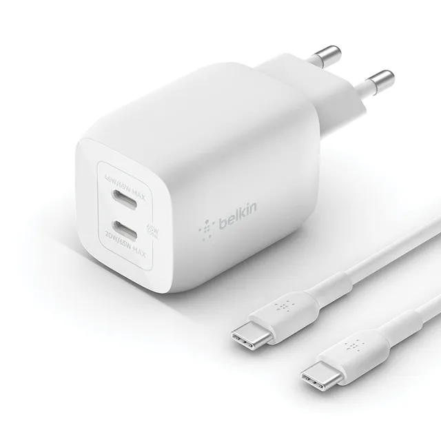 belkin-65-w-usb-c-ladeger-t-mit-2-ports-und-usb-c-kabel-gan-technologie image 1