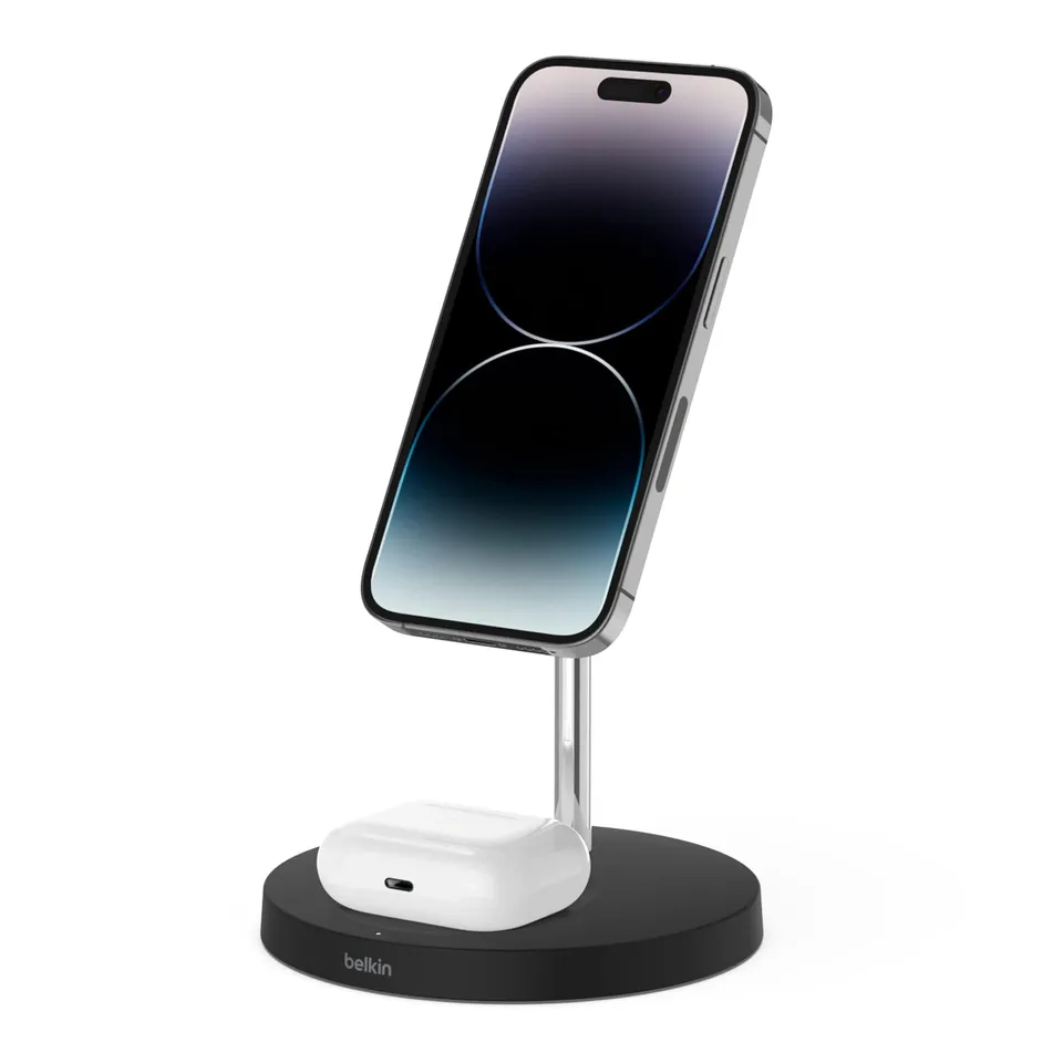 belkin-2-in-1-magsafe-ladeger-t-mit-st-nder-15-w-f-r-iphone-und-airpods-inkl-net image 1
