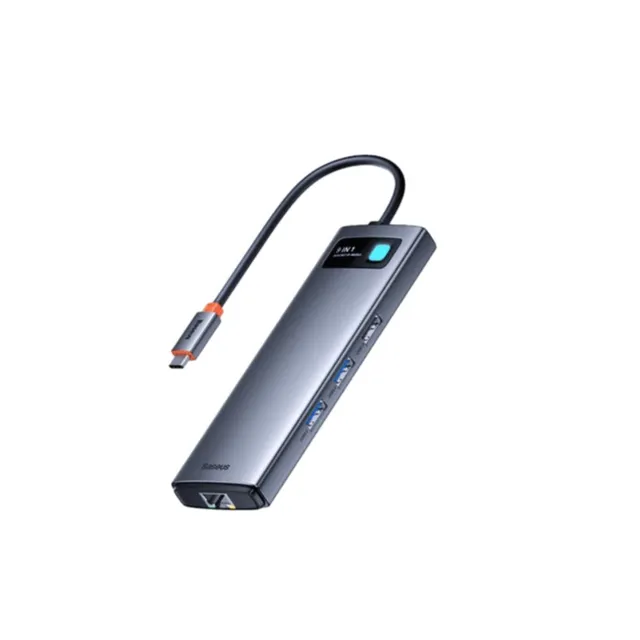 baseus-metal-gleam-series-9-in-1-usb-c-hub-mit-85w-pd-4k-120hz-gigabit-ethernet image 1