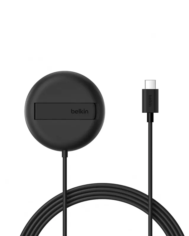 belkin-boostcharge-pro-qi2-kabelloses-ladeger-t-mit-st-nder-15-w-magsafe-kompati image 1