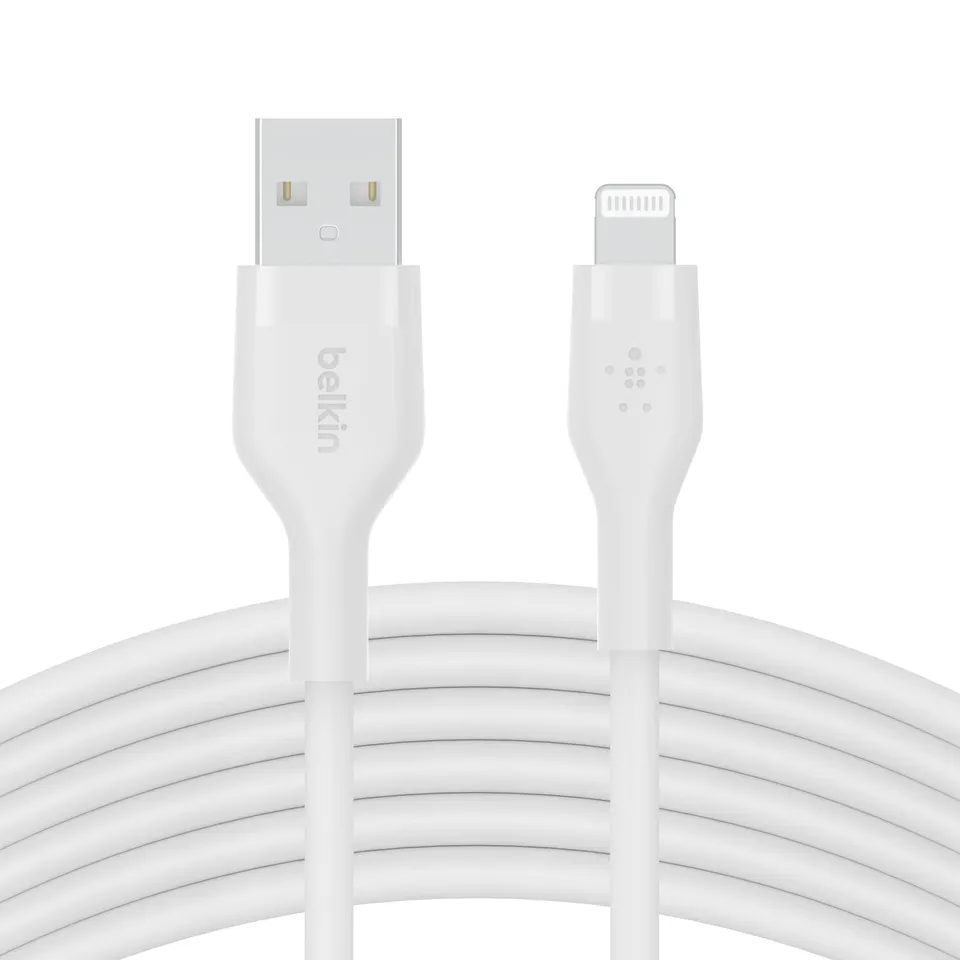 belkin-boostcharge-flex-silikon-usb-a-lightning-kabel-3-m-wei-mfi-zertifiziert image 1