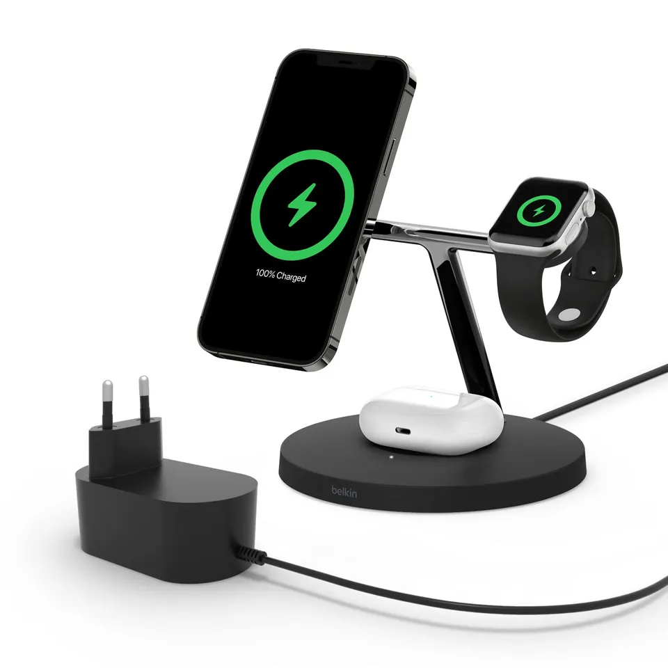 belkin-boostcharge-pro-3-in-1-wireless-ladeger-t-mit-magsafe-f-r-iphone-apple-wa image 1