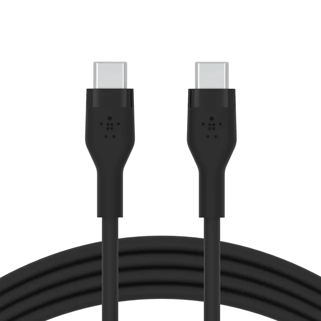 belkin-boostcharge-flex-silikon-usb-c-kabel-1-m-60-w-schwarz-mit-kabelclip image 1