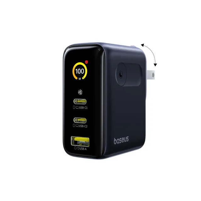 baseus-picogo-ae21-usb-c-ladeger-t-100w-mit-display-3-anschl-sse image 1