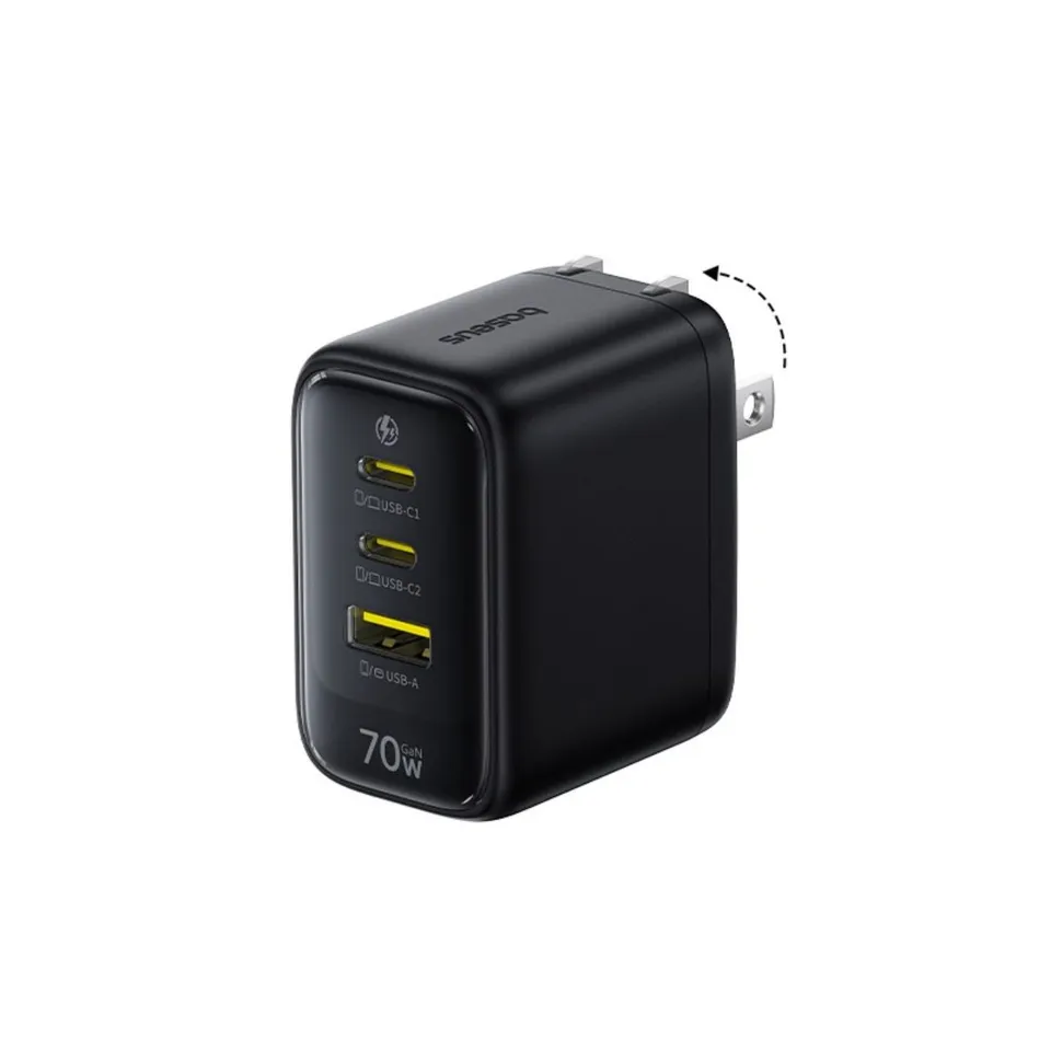 baseus-enerfill-fe22-gan6-fast-charger-70w-2x-usb-c-1x-usb-a image 1