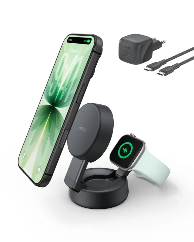 belkin-ultracharge-pro-2-in-1-qi2-induktive-ladestation-25w-schwarz image 1