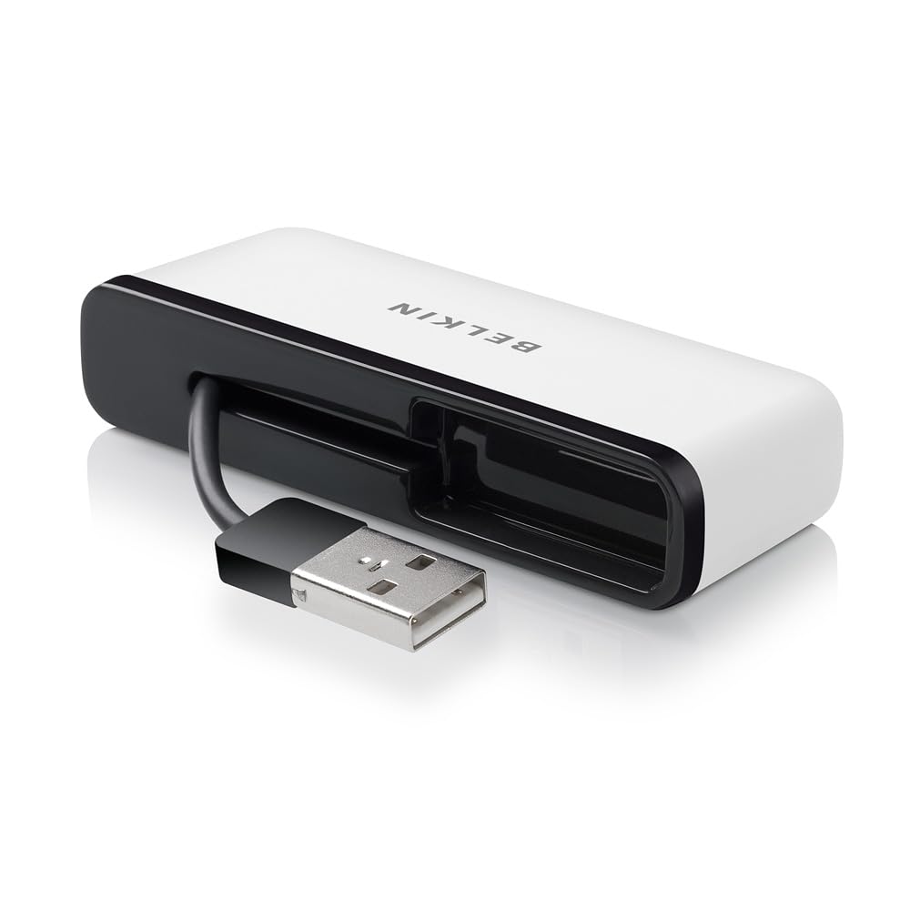 belkin-usb-2-0-4-port-travel-hub-kompakter-usb-hub-f-r-laptop-und-pc-schwarz-wei image 2