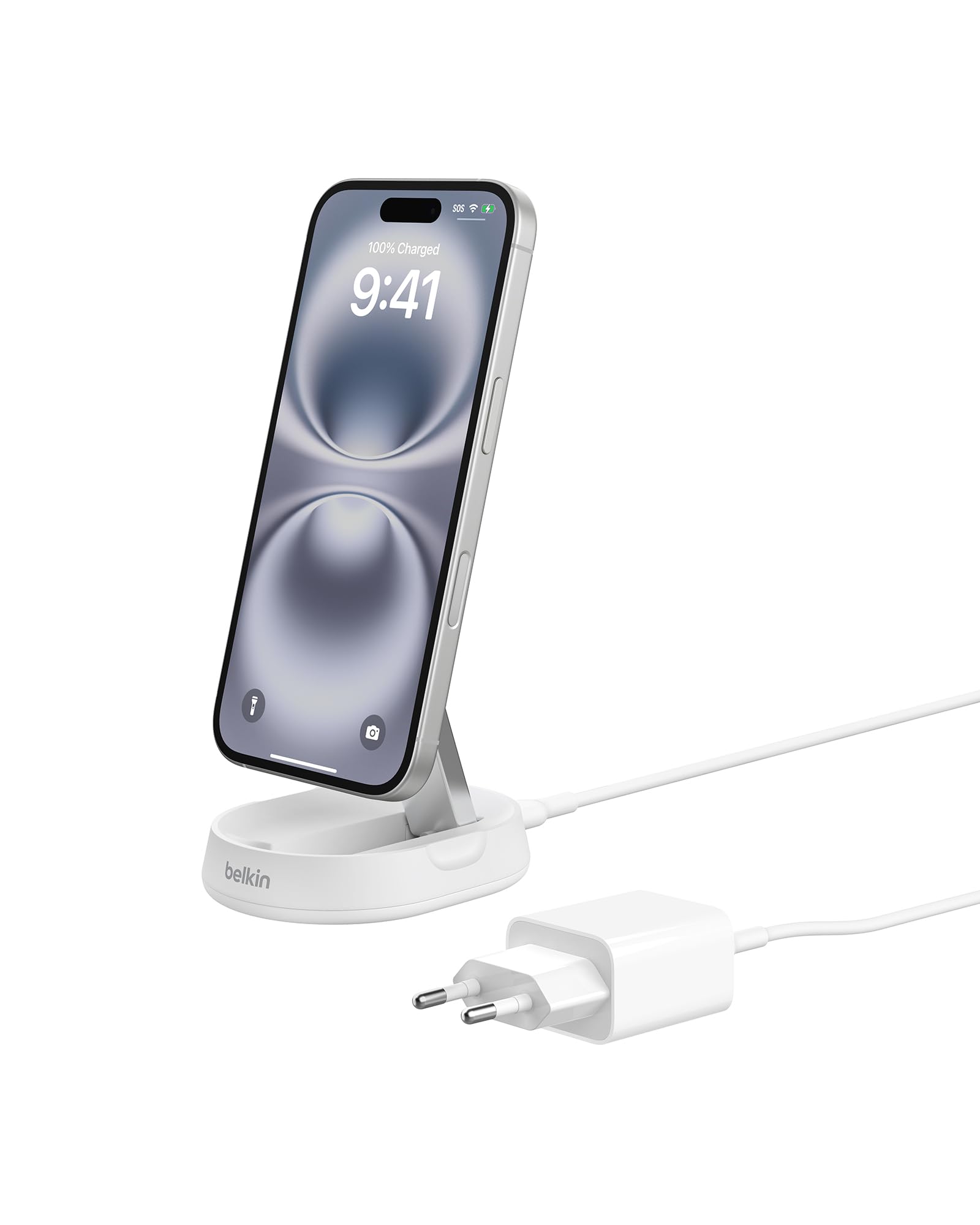 belkin-boostcharge-pro-qi2-15w-kabellose-ladestation-wei-mit-20w-netzteil image 1