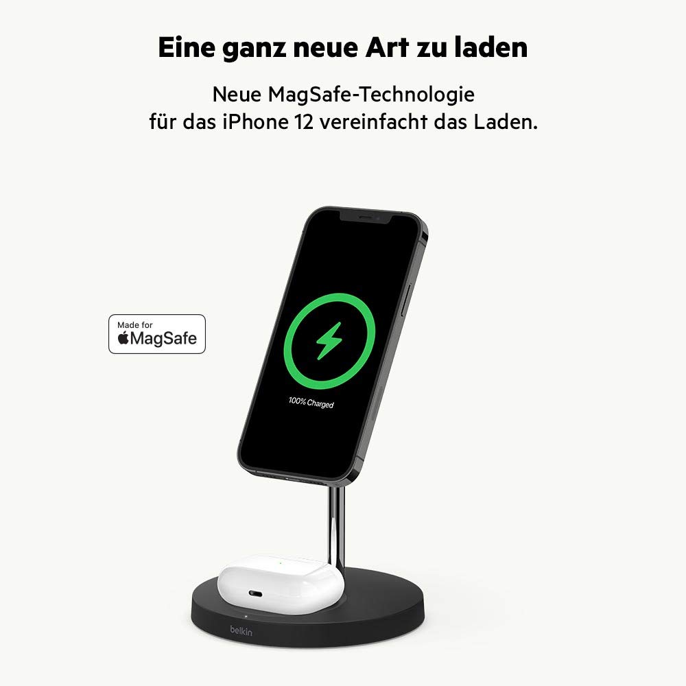 belkin-2-in-1-magsafe-ladeger-t-mit-st-nder-15-w-f-r-iphone-und-airpods-inkl-net image 2