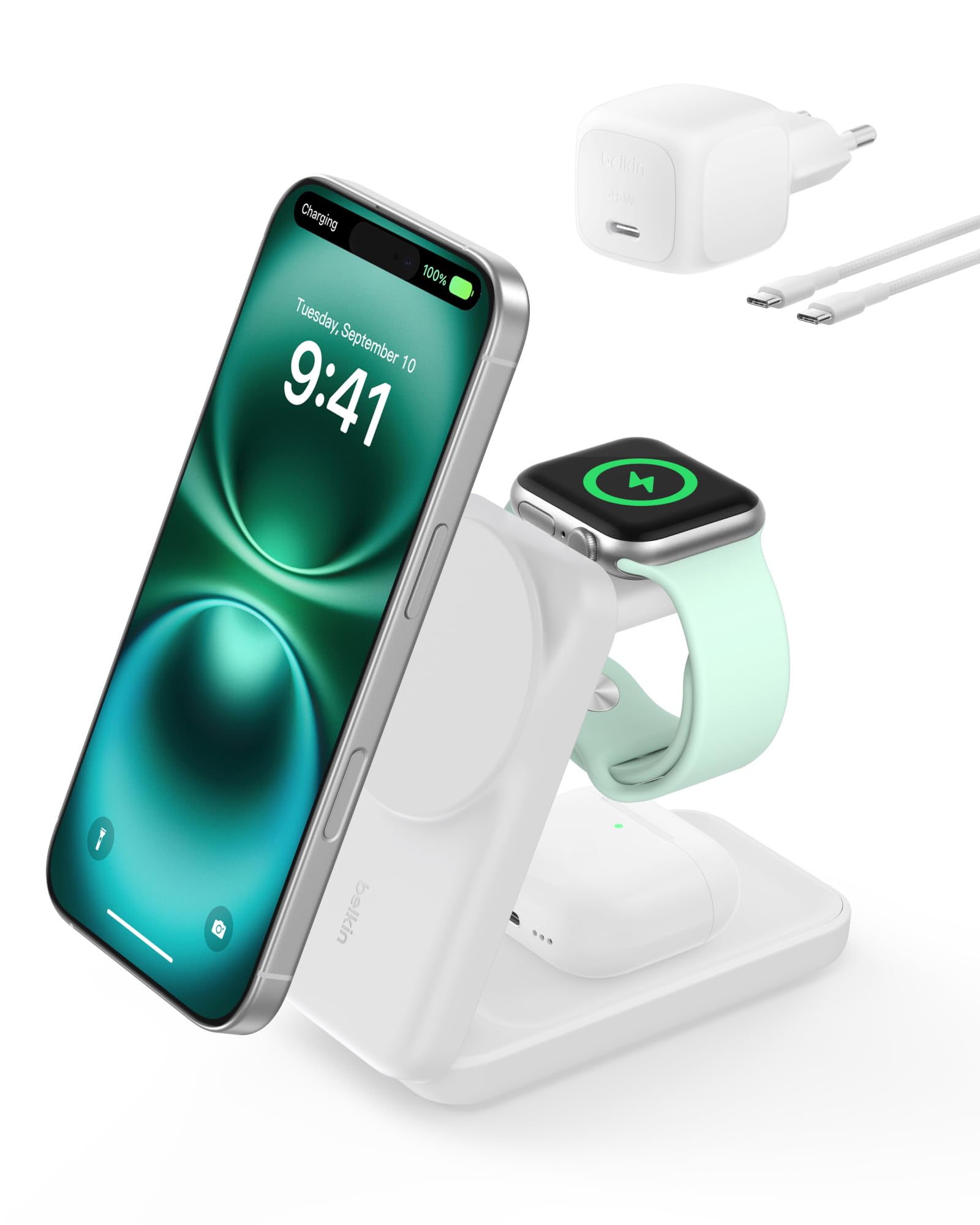 belkin-ultracharge-3-in-1-qi2-ladestation-25w-wei-faltbar-mit-45w-netzteil image 1