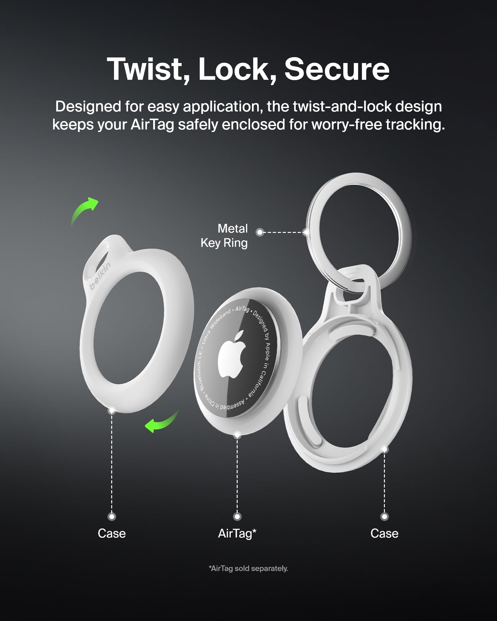 belkin-airtag-h-lle-mit-schl-sselanh-nger-secure-holder-2er-pack-wei image 4