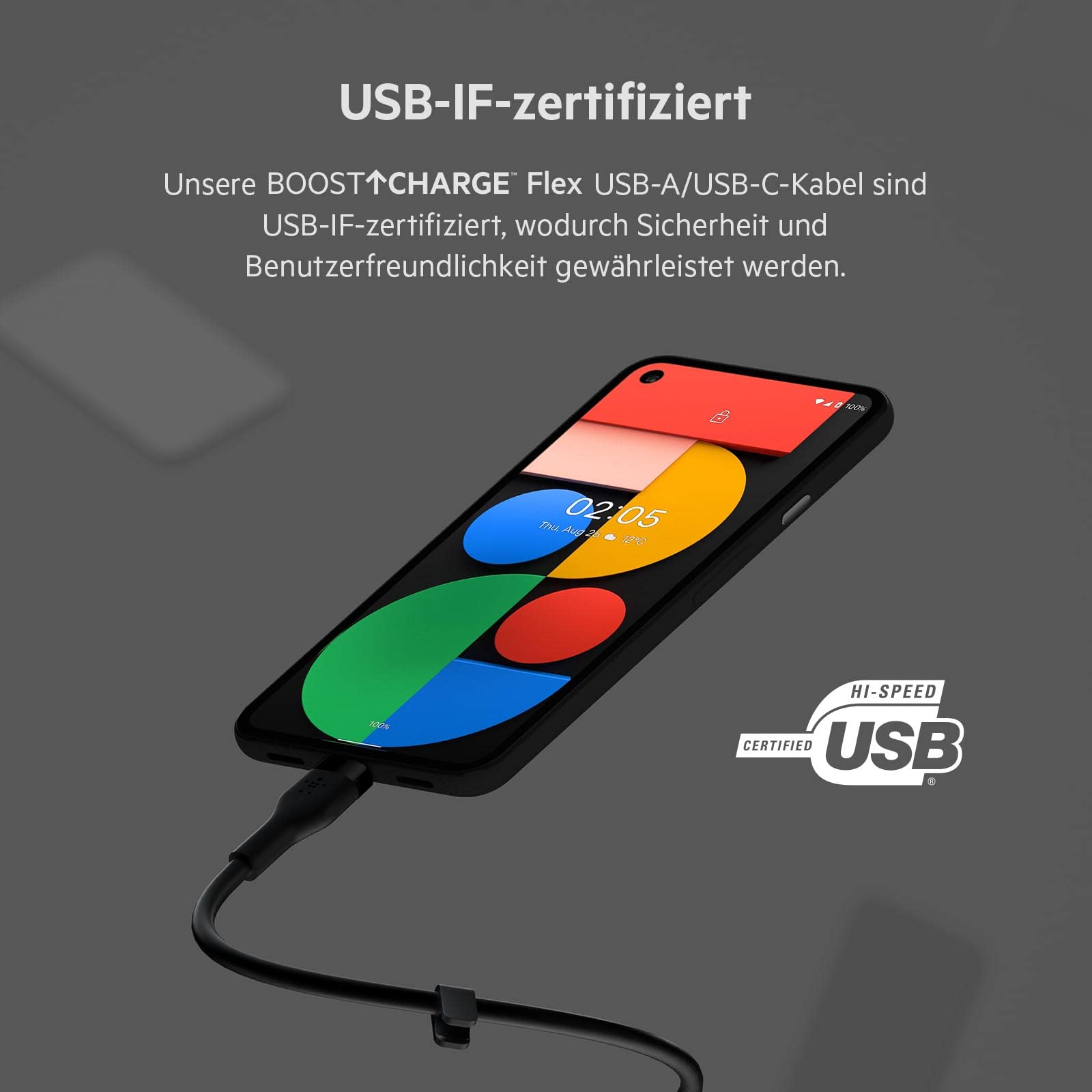 belkin-boostcharge-flex-silikon-usb-c-kabel-3-m-usb-if-zertifiziert-schwarz image 2