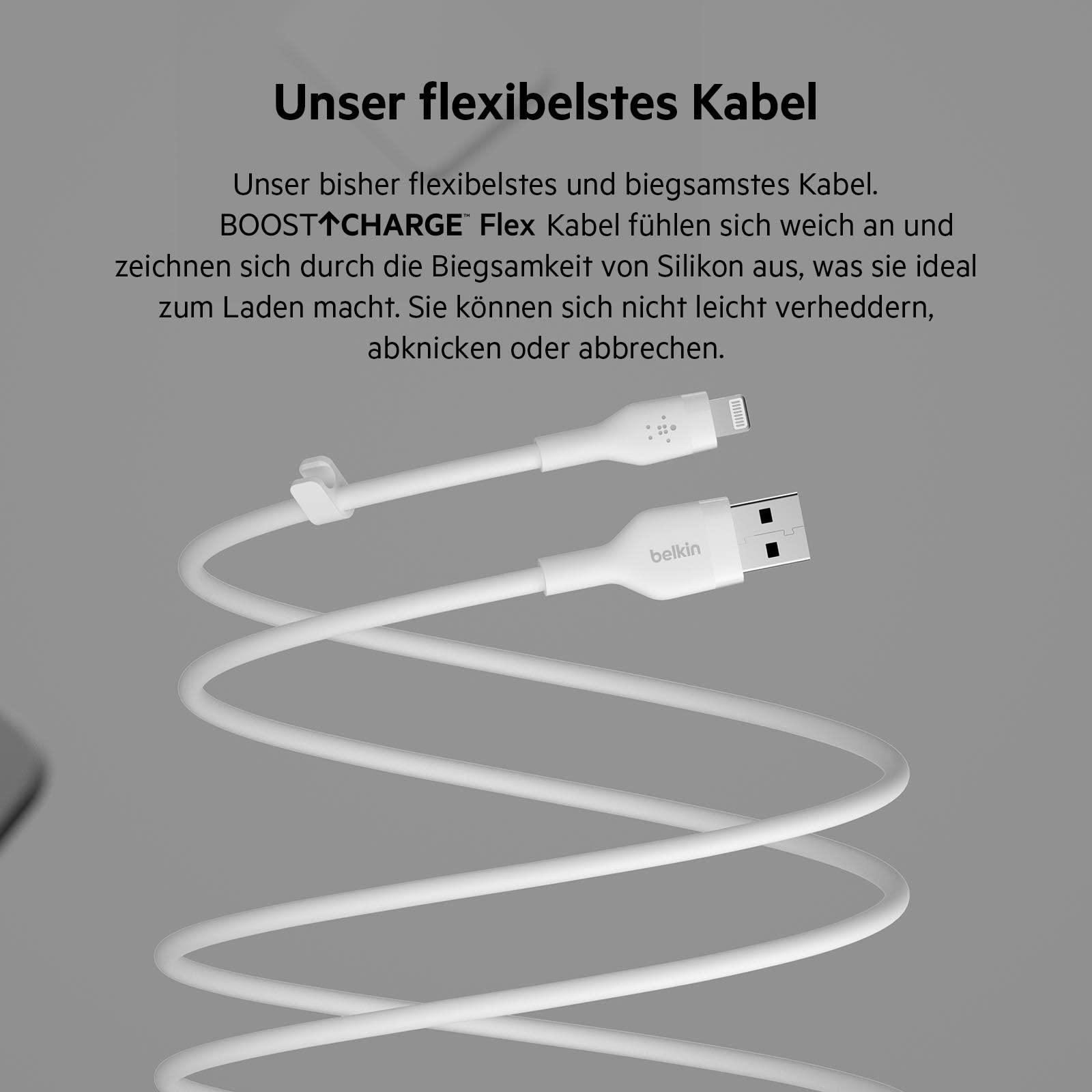 belkin-boostcharge-flex-silikon-usb-a-lightning-kabel-3-m-wei-mfi-zertifiziert image 4