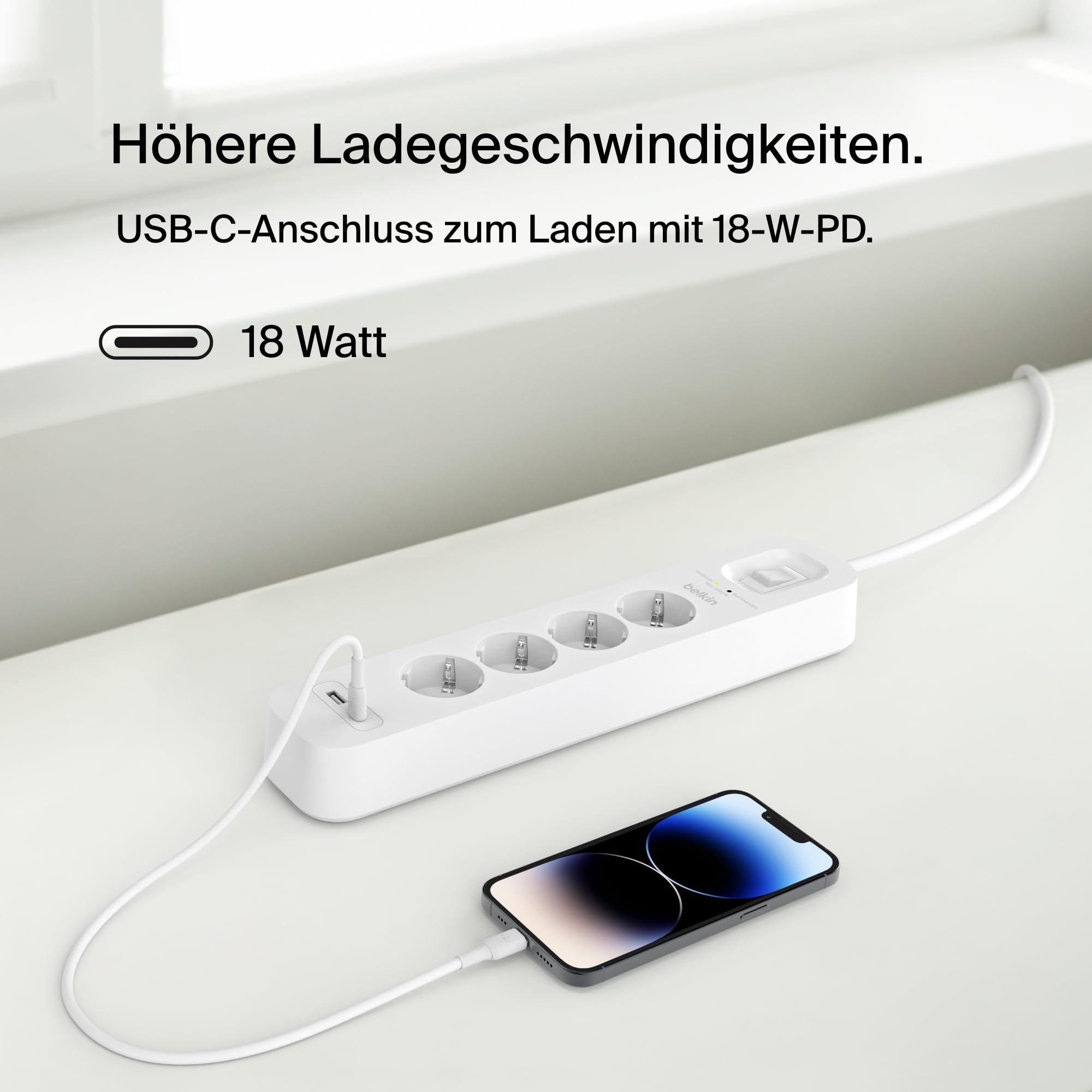 belkin-4-fach-steckdosenleiste-mit-berspannungsschutz-usb-c-usb-a-2m-kabel-wandm image 3