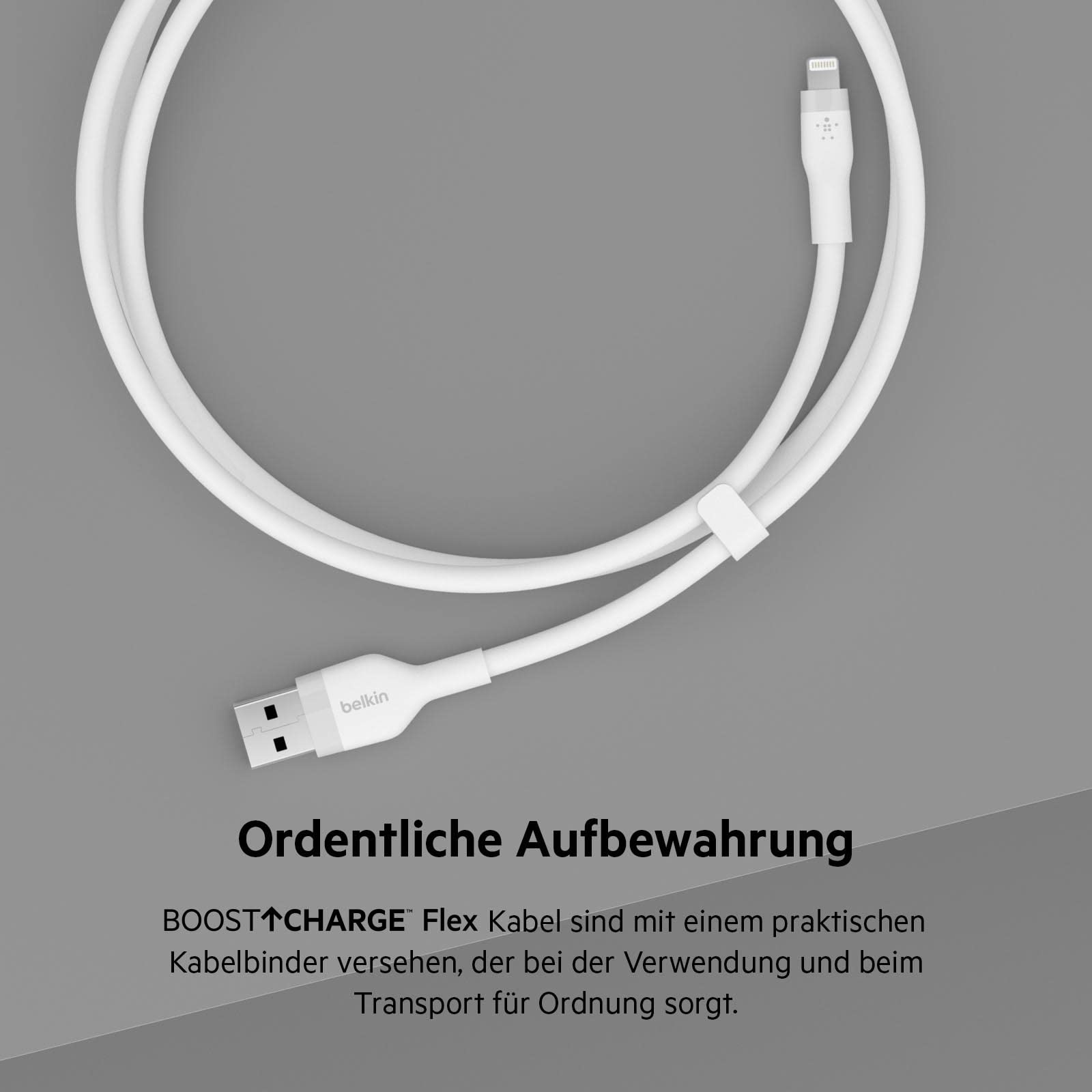 belkin-boostcharge-flex-silikon-usb-a-lightning-kabel-3-m-wei-mfi-zertifiziert image 5