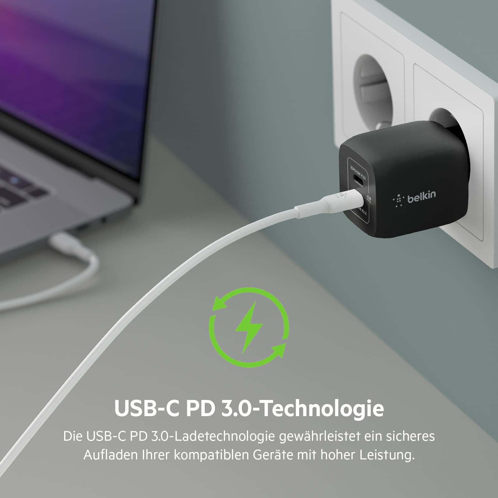 belkin-45w-usb-c-ladeger-t-mit-2-ports-gan-power-delivery-3-0-f-r-macbook-iphone image 7