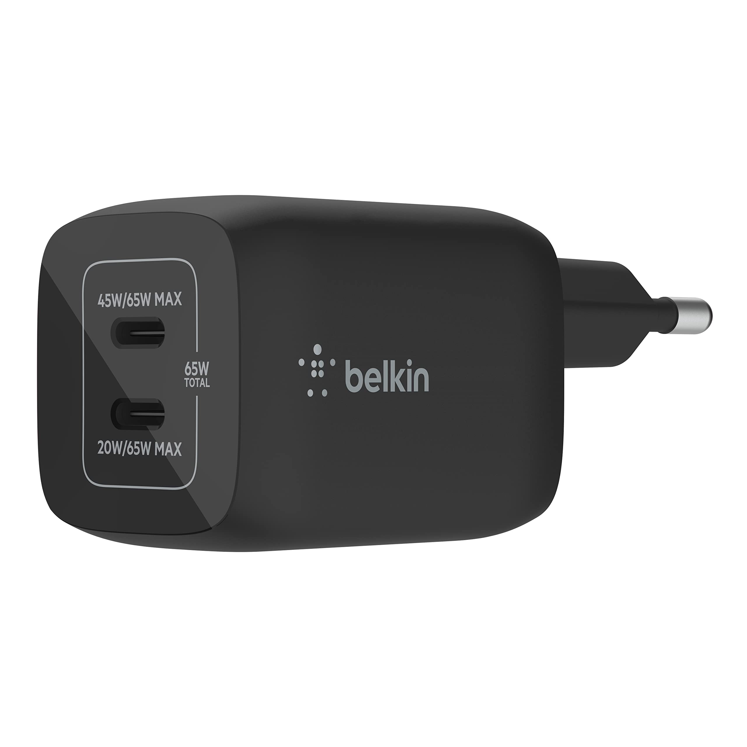 belkin-65-w-usb-c-ladeger-t-mit-2-ports-gan-technologie-power-delivery-3-0-schwa image 1