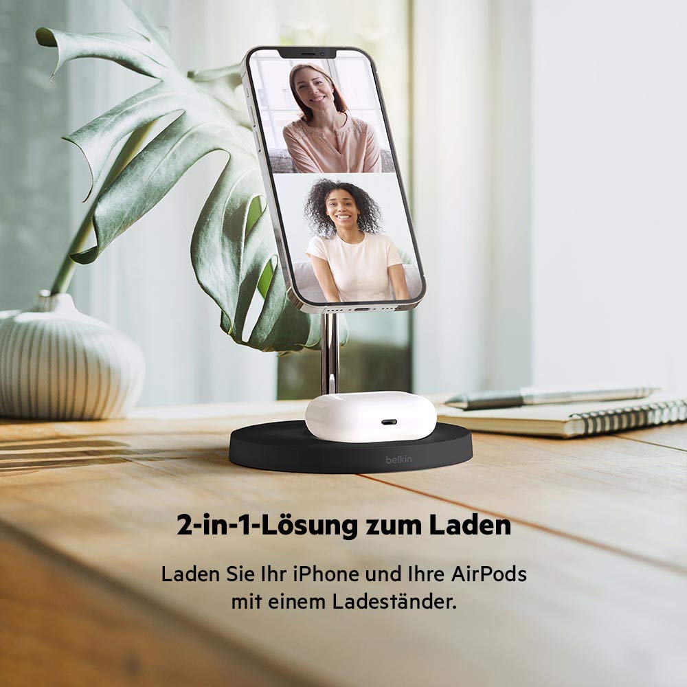 belkin-2-in-1-magsafe-ladeger-t-mit-st-nder-15-w-f-r-iphone-und-airpods-inkl-net image 4