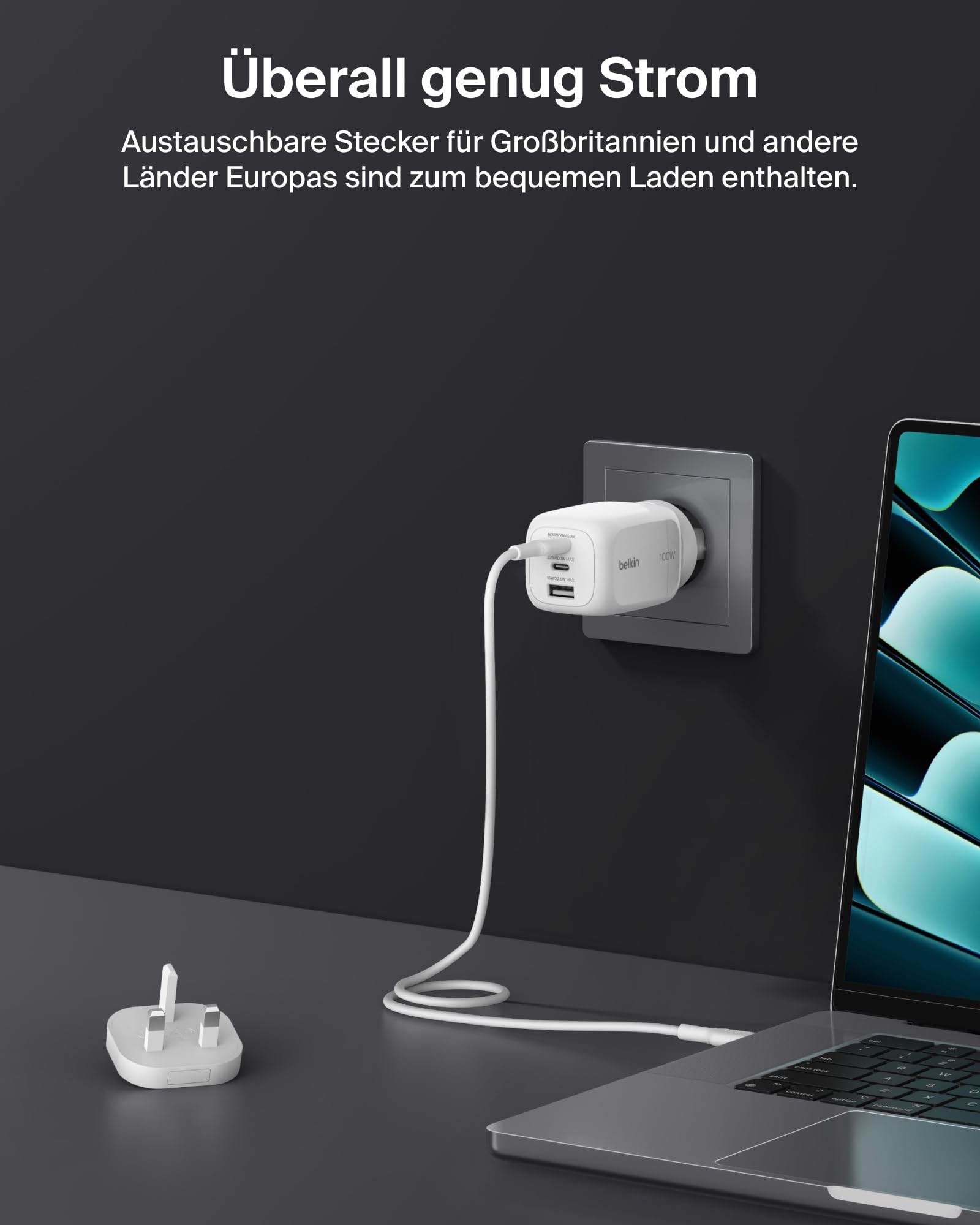 belkin-100w-gan-usb-c-ladeger-t-mit-3-ports-2x-usb-c-1x-usb-a-inkl-reisesteckern image 3