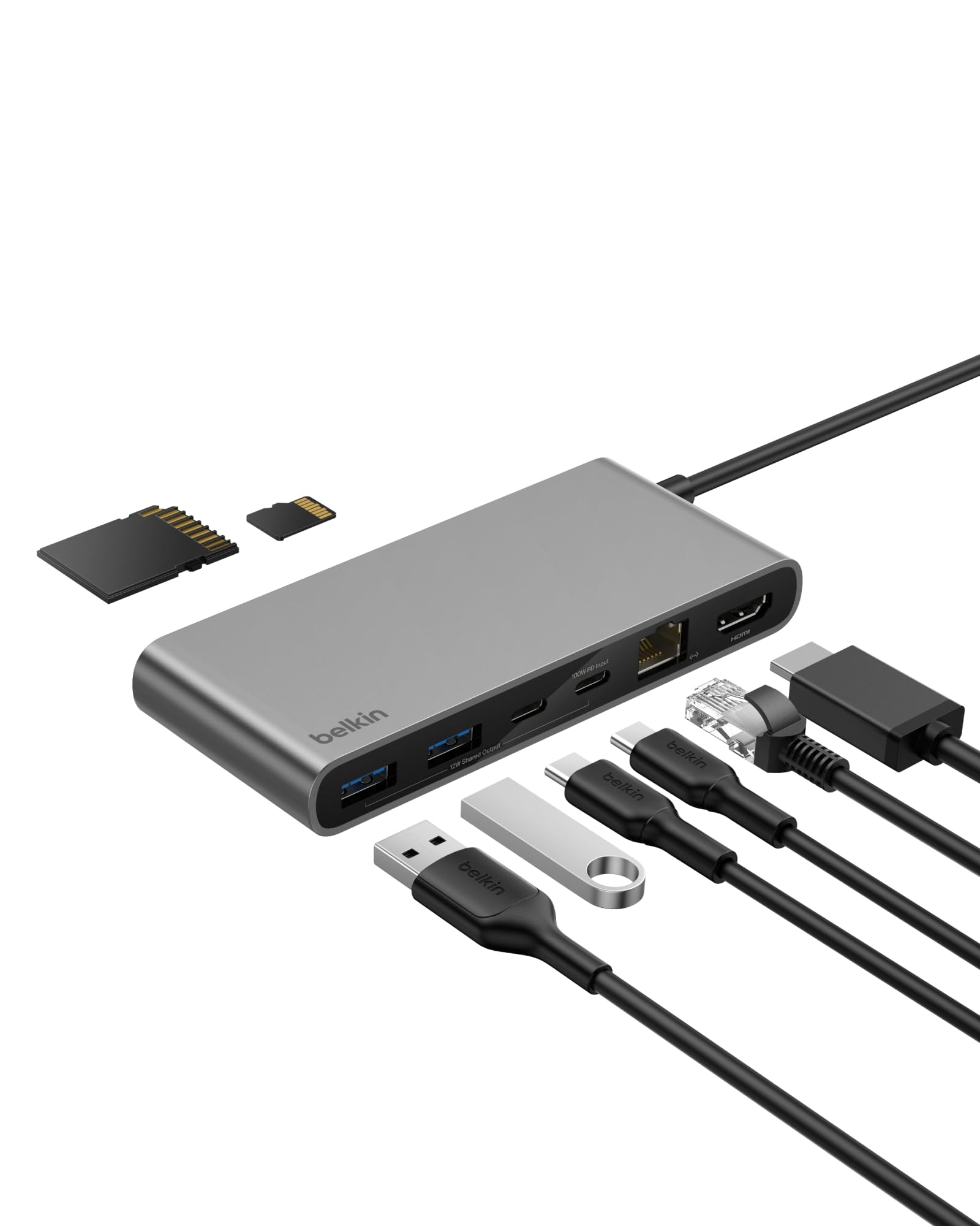 belkin-connect-8-in-1-usb-c-hub-4k-60hz-100w-pd-10gbps-2-5g-ethernet-grau image 1
