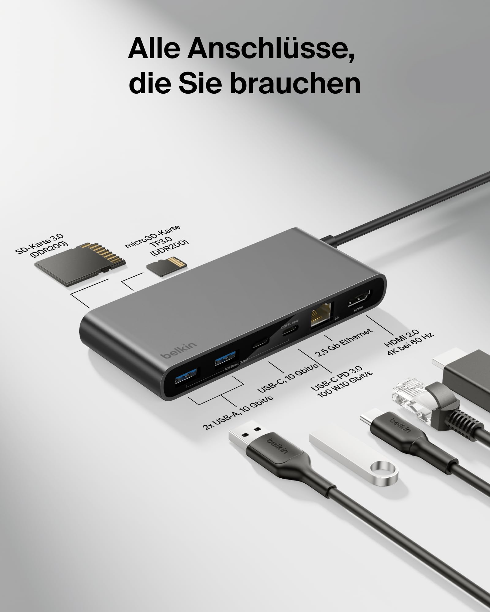 belkin-connect-8-in-1-usb-c-hub-4k-60hz-100w-pd-10gbps-2-5g-ethernet-grau image 3
