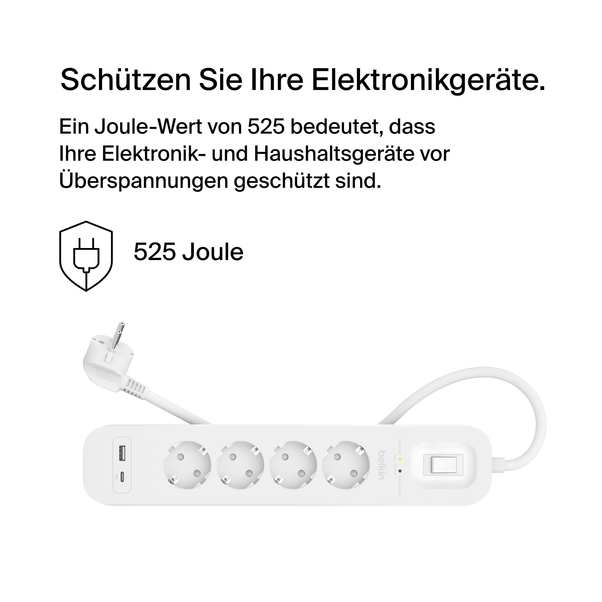 belkin-4-fach-steckdosenleiste-mit-berspannungsschutz-usb-c-usb-a-2m-kabel-wandm image 2