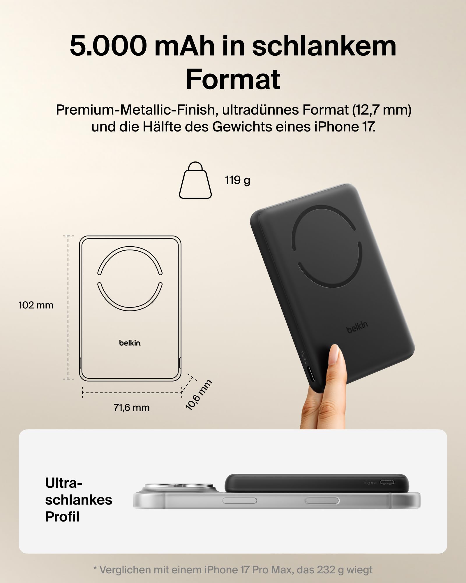 belkin-boostcharge-5000mah-magnetische-power-bank-mit-magnetring-schwarz image 2
