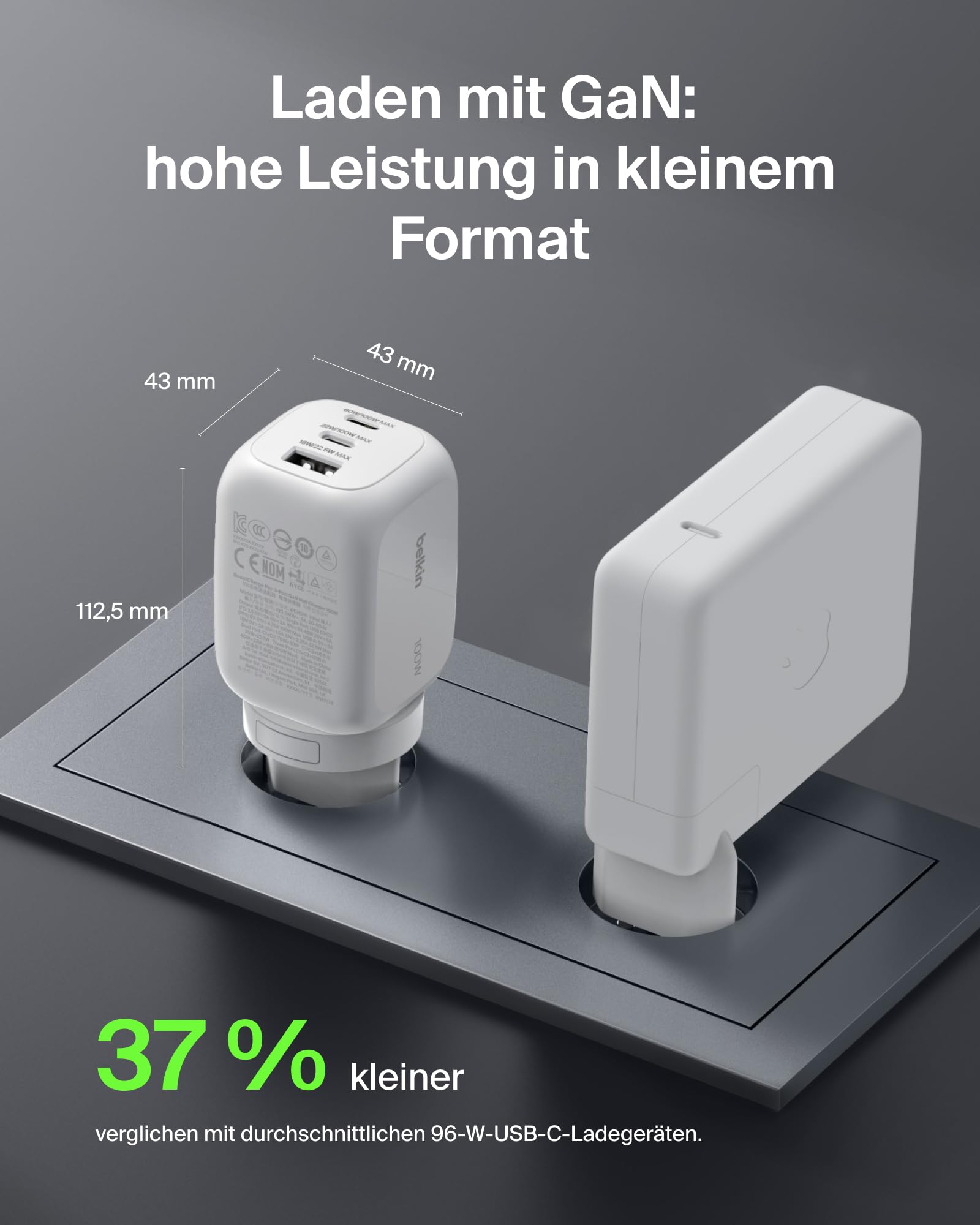belkin-100w-gan-usb-c-ladeger-t-mit-3-ports-2x-usb-c-1x-usb-a-inkl-reisesteckern image 5