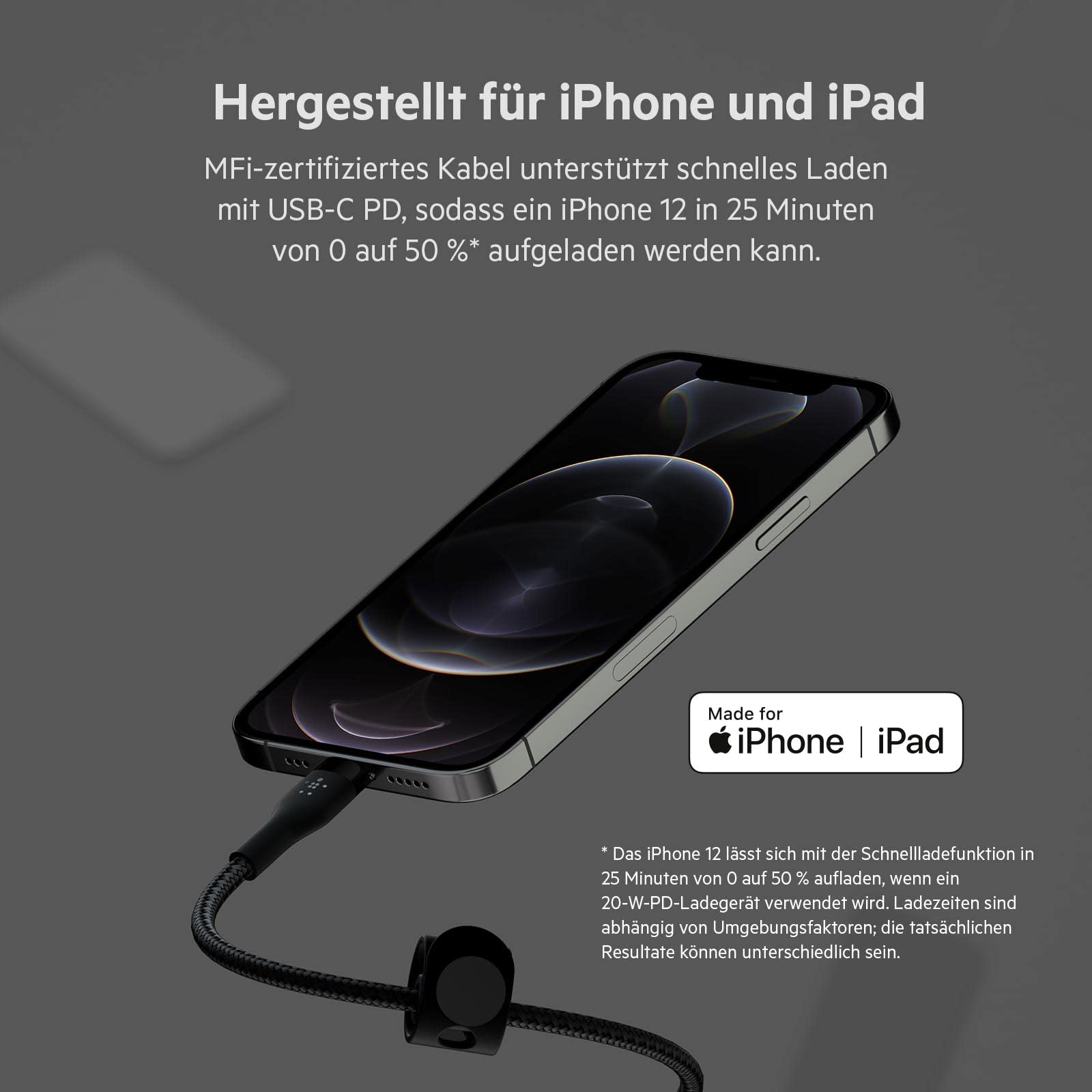 belkin-boostcharge-pro-flex-geflochtenes-usb-c-auf-lightning-kabel-2m-mfi-zertif image 2