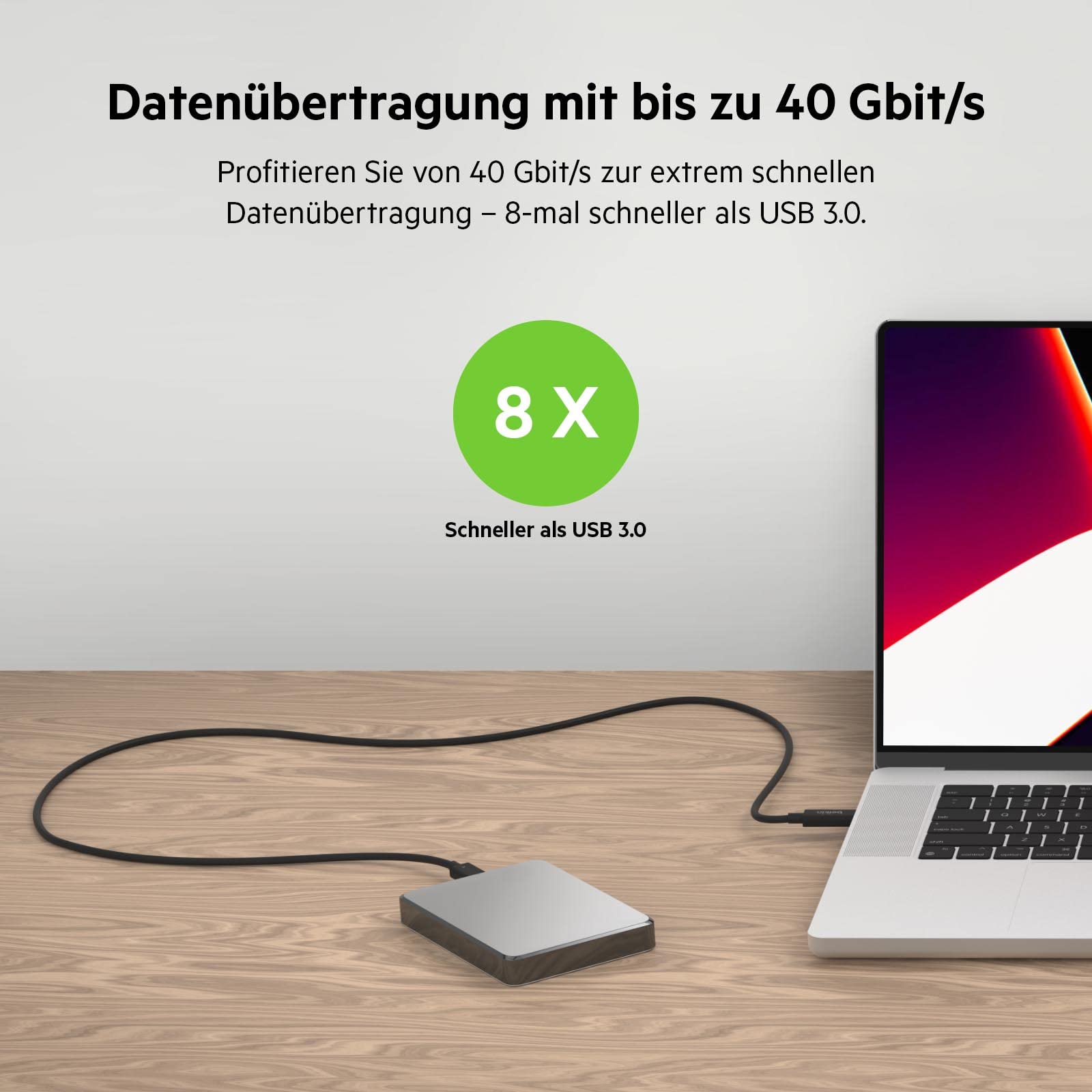belkin-aktives-thunderbolt-4-kabel-usb-c-auf-usb-c-2m-40-gbit-s-100w-power-deliv image 2