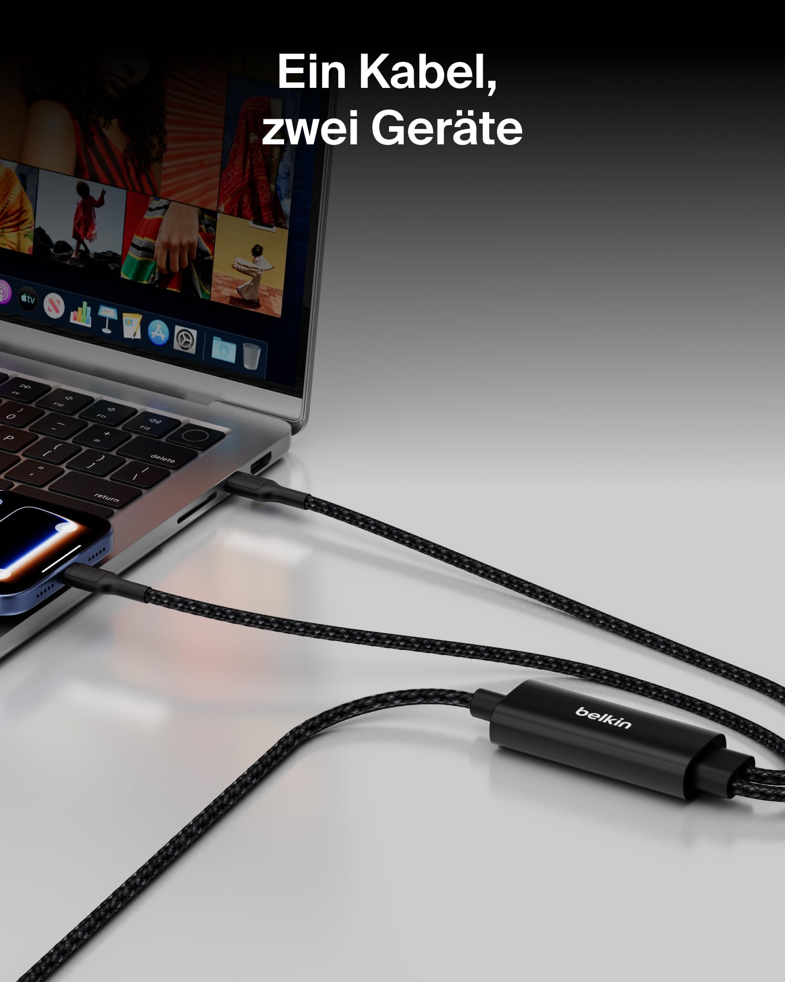 belkin-boostcharge-pro-2-in-1-usb-c-auf-usb-c-ladekabel-140-w-geflochten-schwarz image 2