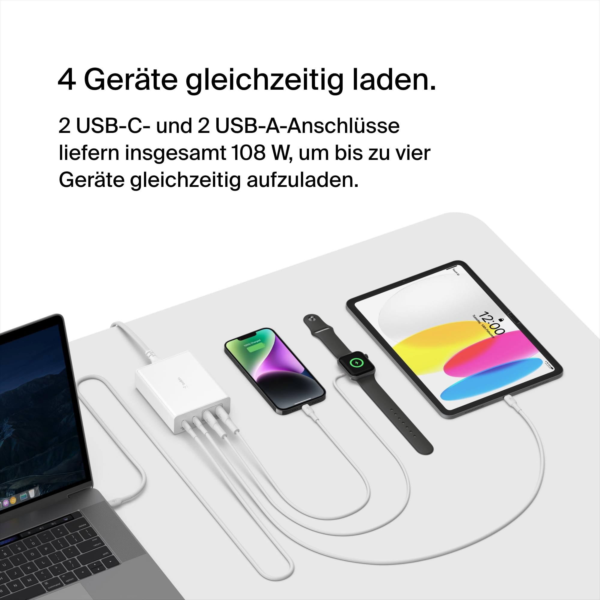 belkin-108w-gan-usb-c-ladestation-mit-4-ports-2x-usb-c-2x-usb-a-wei image 3