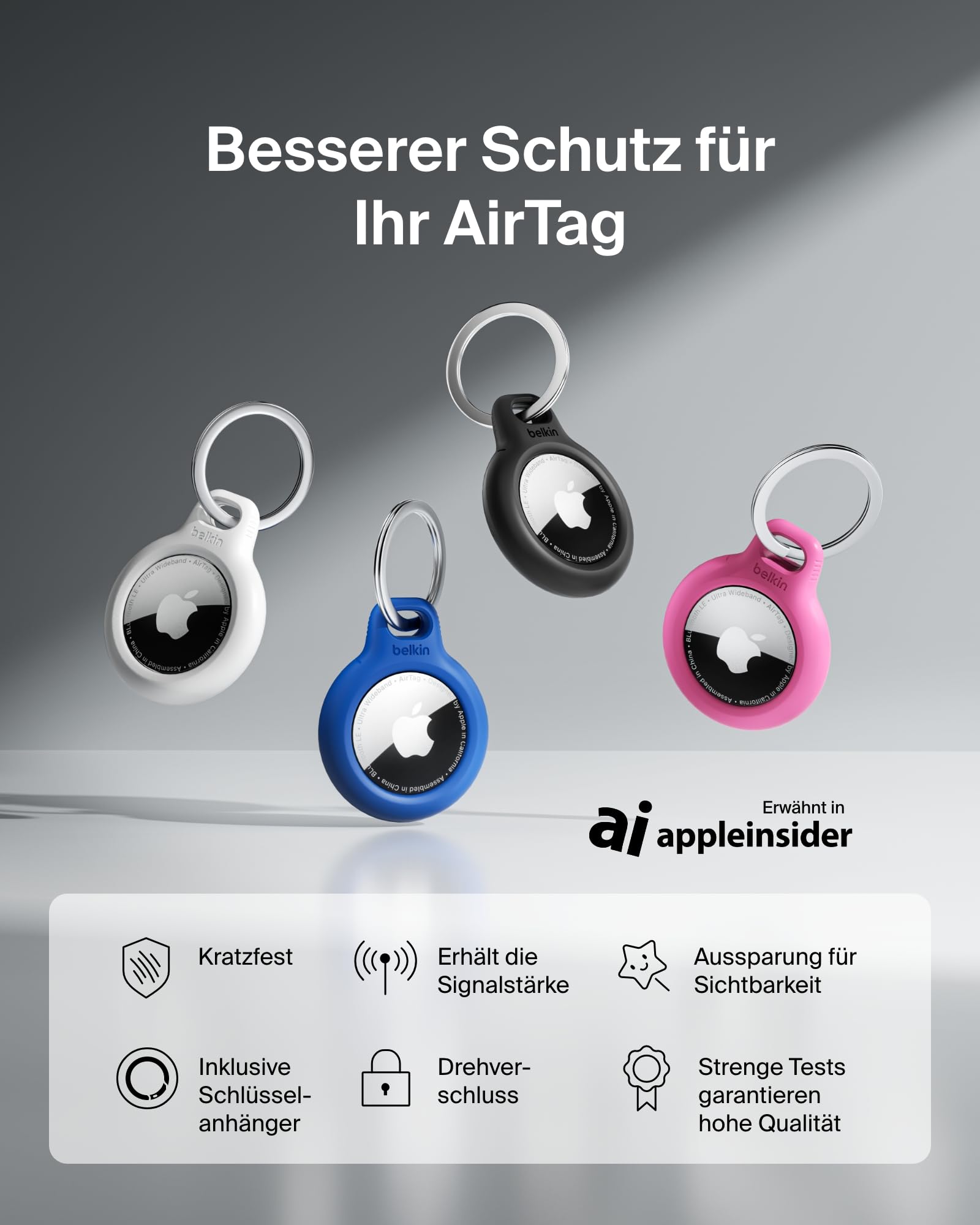 belkin-airtag-h-lle-mit-schl-sselanh-nger-secure-holder-f-r-airtag-1-2-gen-schwa image 2