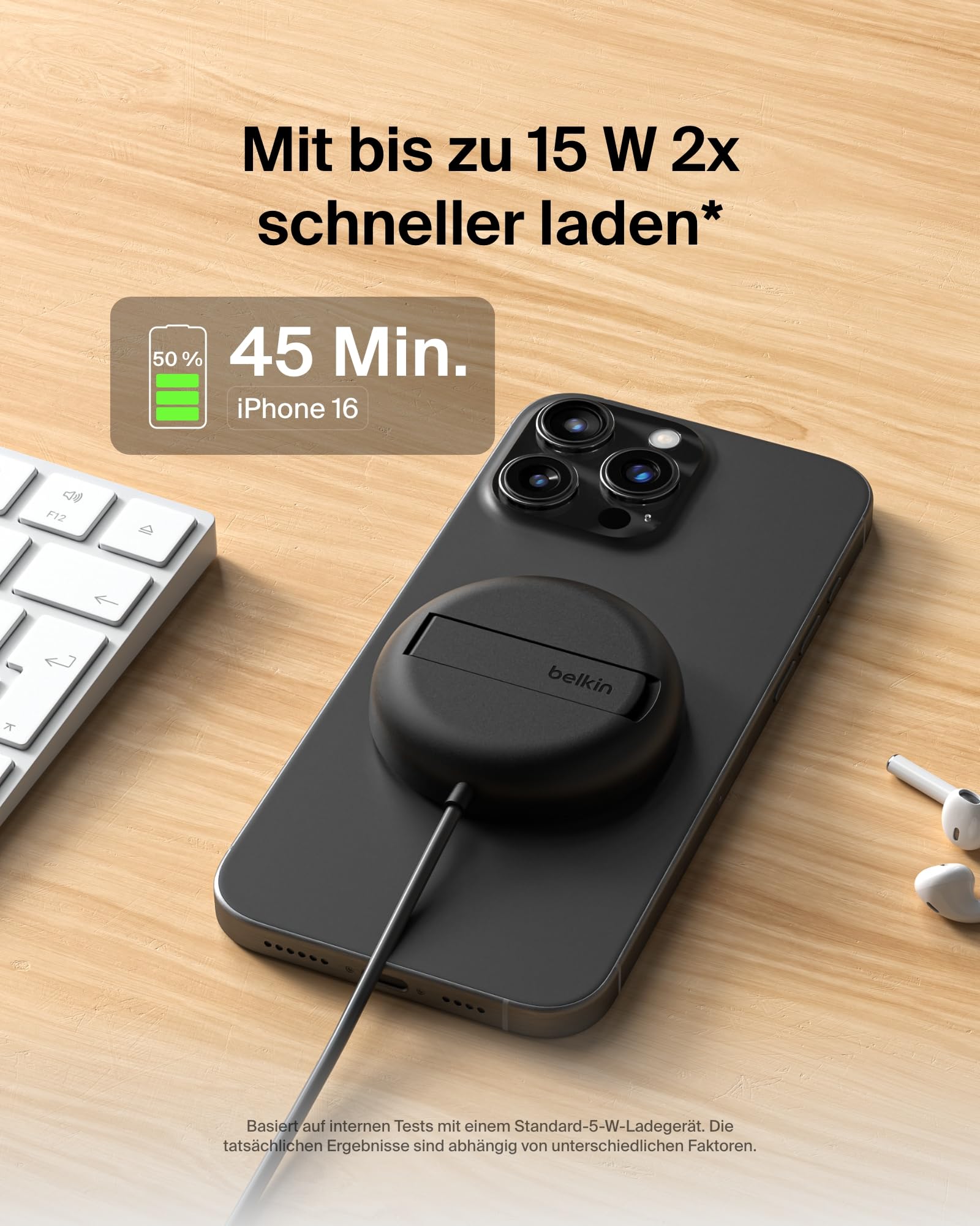 belkin-boostcharge-pro-qi2-kabelloses-ladeger-t-mit-st-nder-15-w-magsafe-kompati image 3