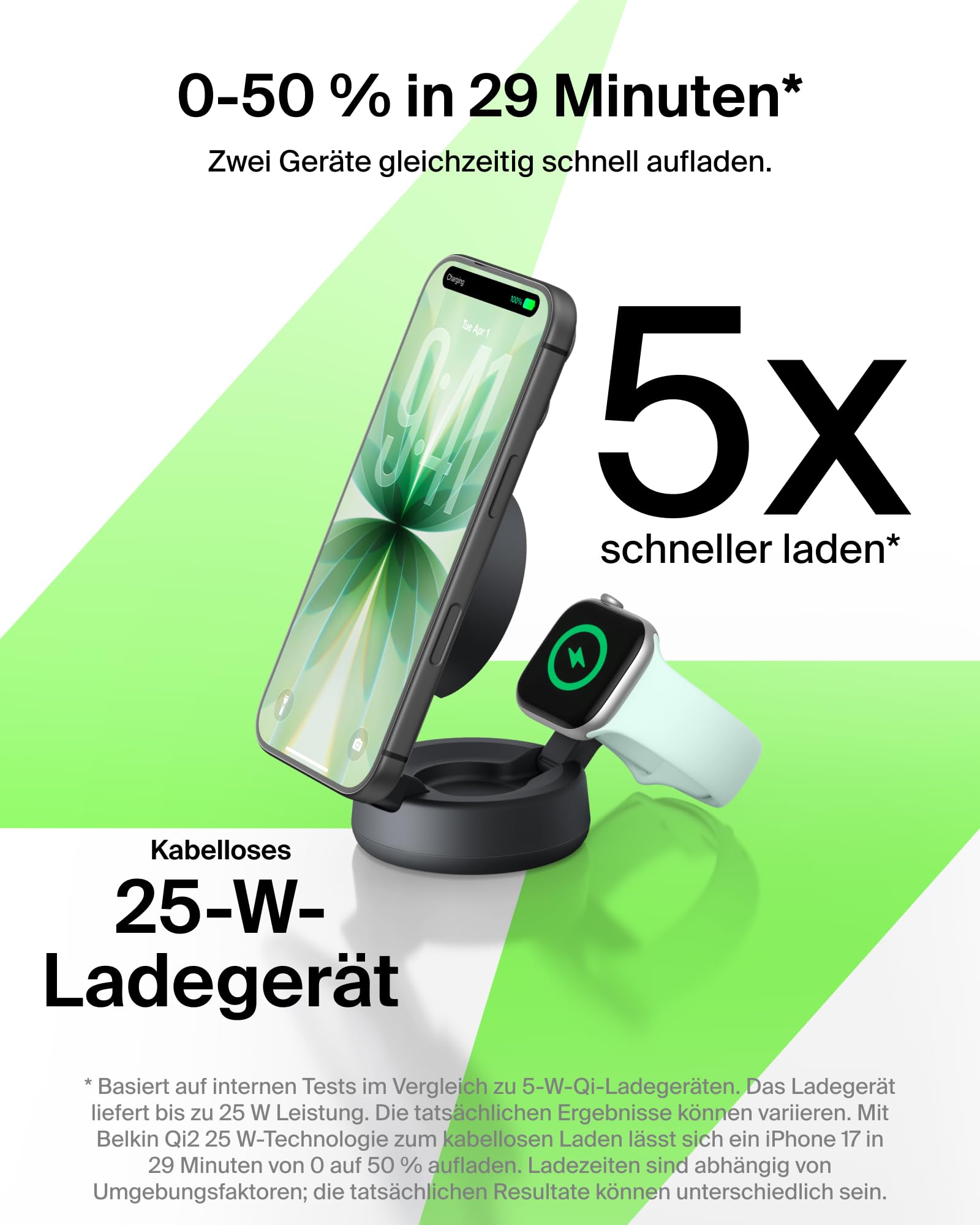 belkin-ultracharge-pro-2-in-1-qi2-induktive-ladestation-25w-schwarz image 2