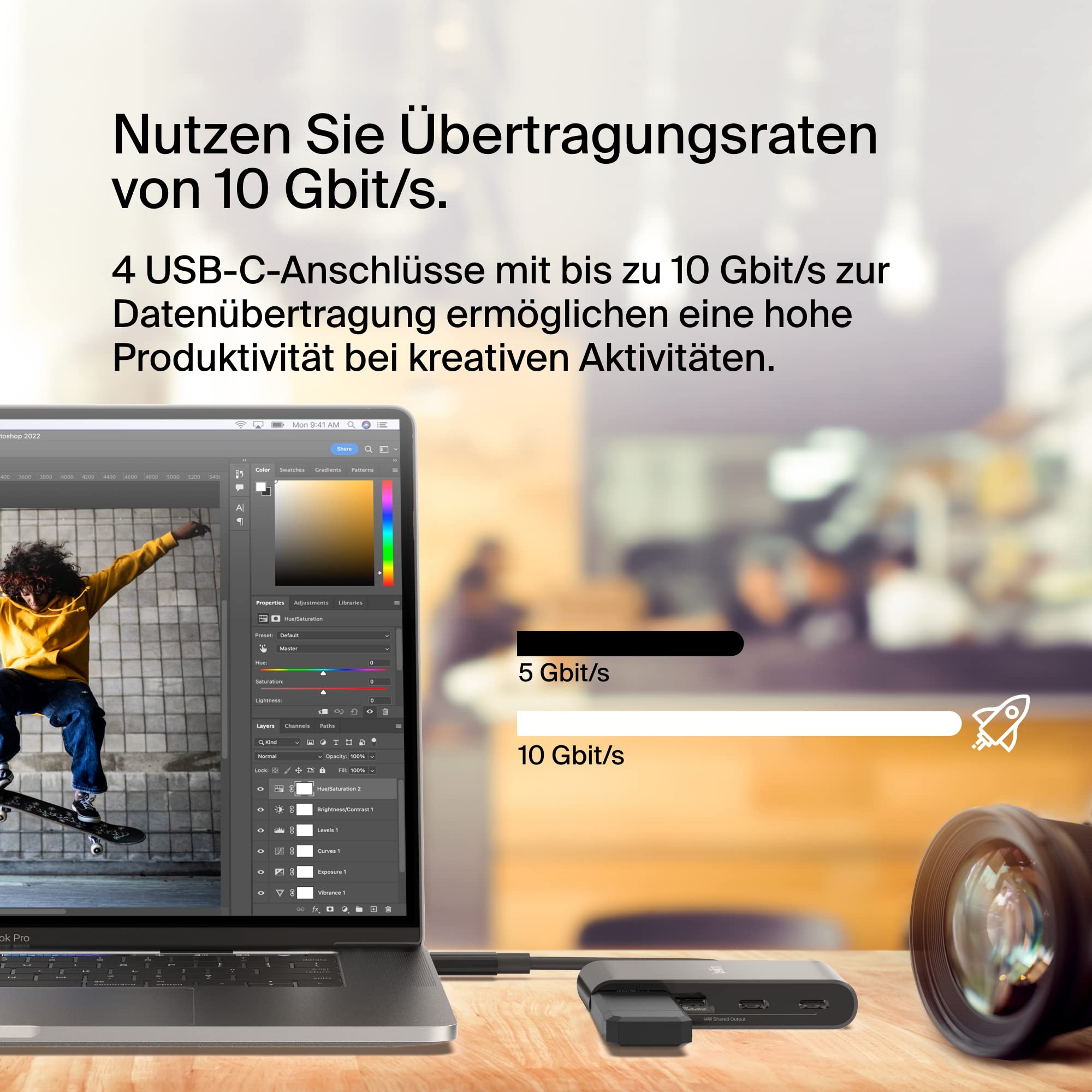 belkin-connect-usb-c-auf-4-port-usb-c-hub-10-gbit-s-100-w-pd-schwarz image 3