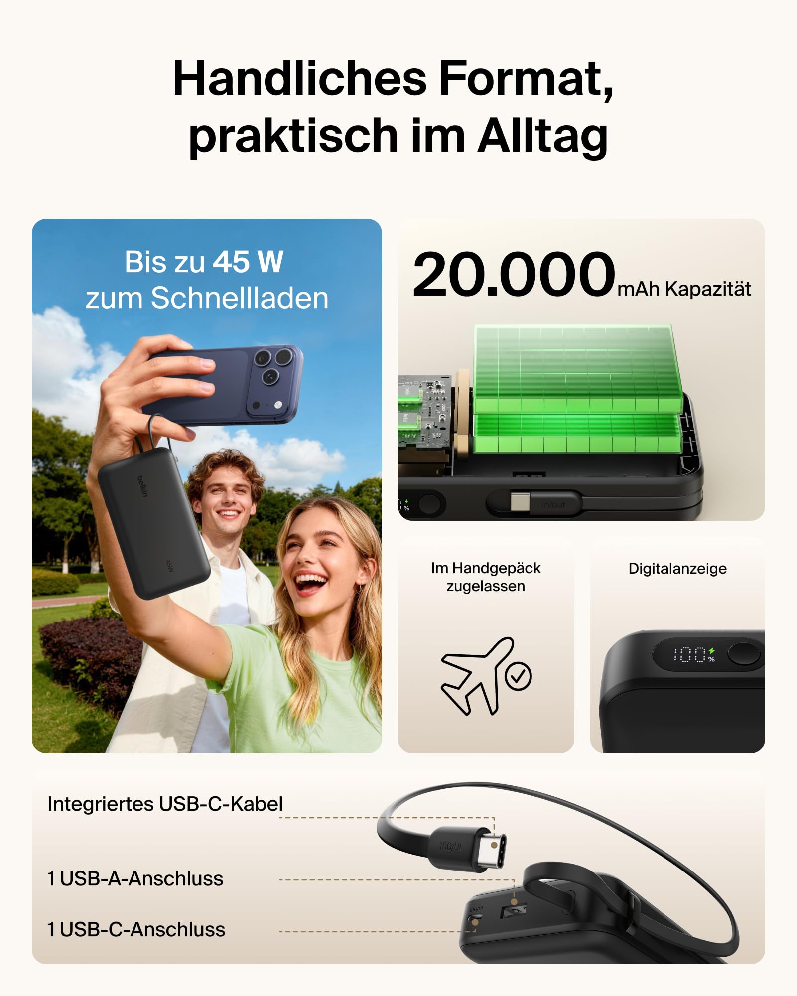 belkin-ultracharge-20000-mah-powerbank-mit-integriertem-usb-c-kabel-schwarz image 2