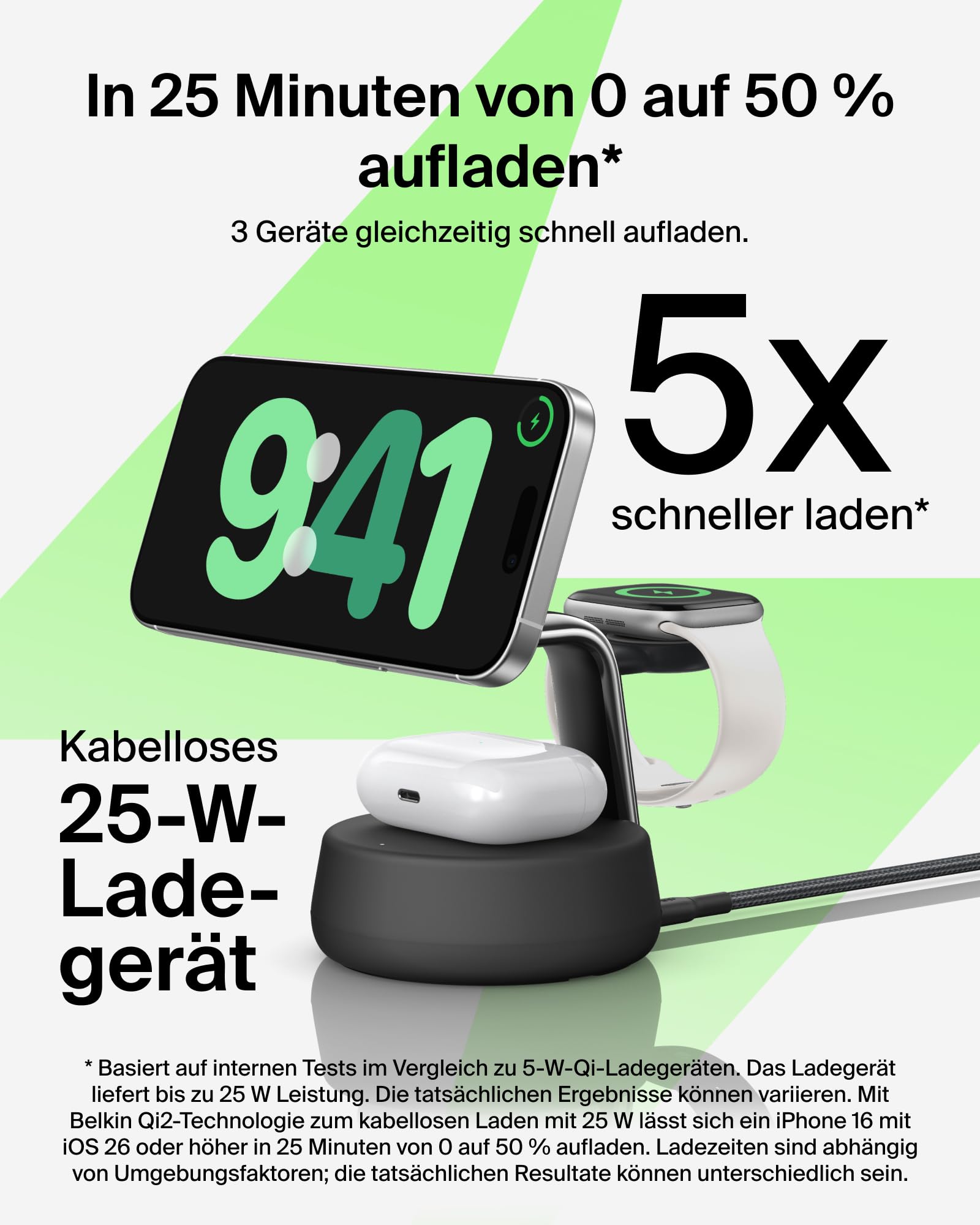 belkin-ultracharge-pro-25w-3-in-1-induktive-ladestation-qi2-schwarz image 2