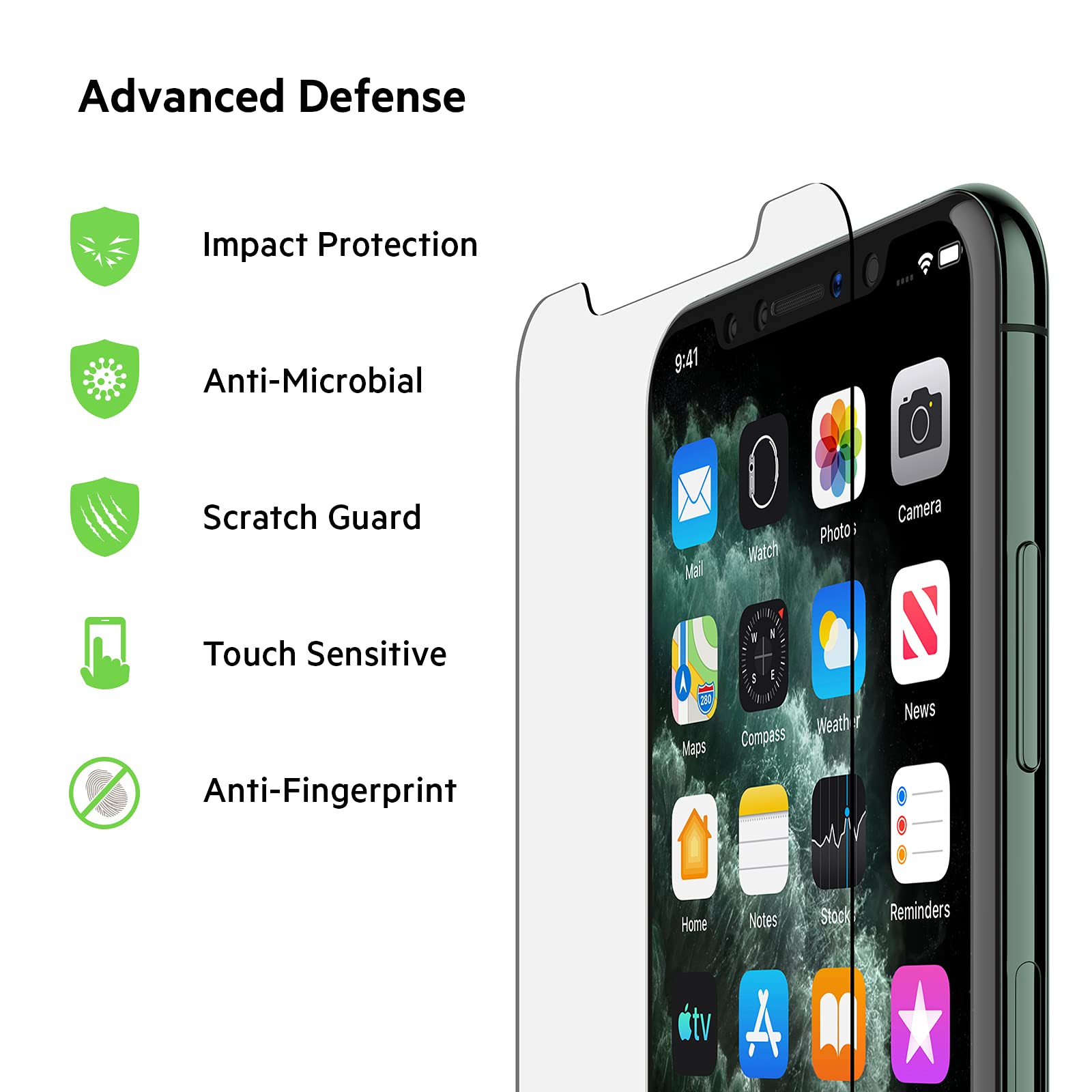 belkin-iphone-11-pro-displayschutz-temperedglass-antimikrobiell-kratzschutz-sto- image 2