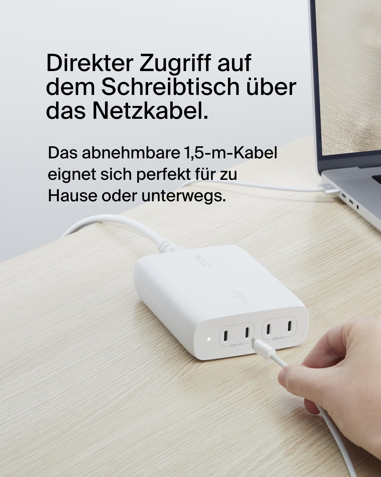 belkin-boostcharge-pro-4-port-usb-c-gan-ladeger-t-200-w-mit-usb-c-pd-3-1-und-1-5 image 4
