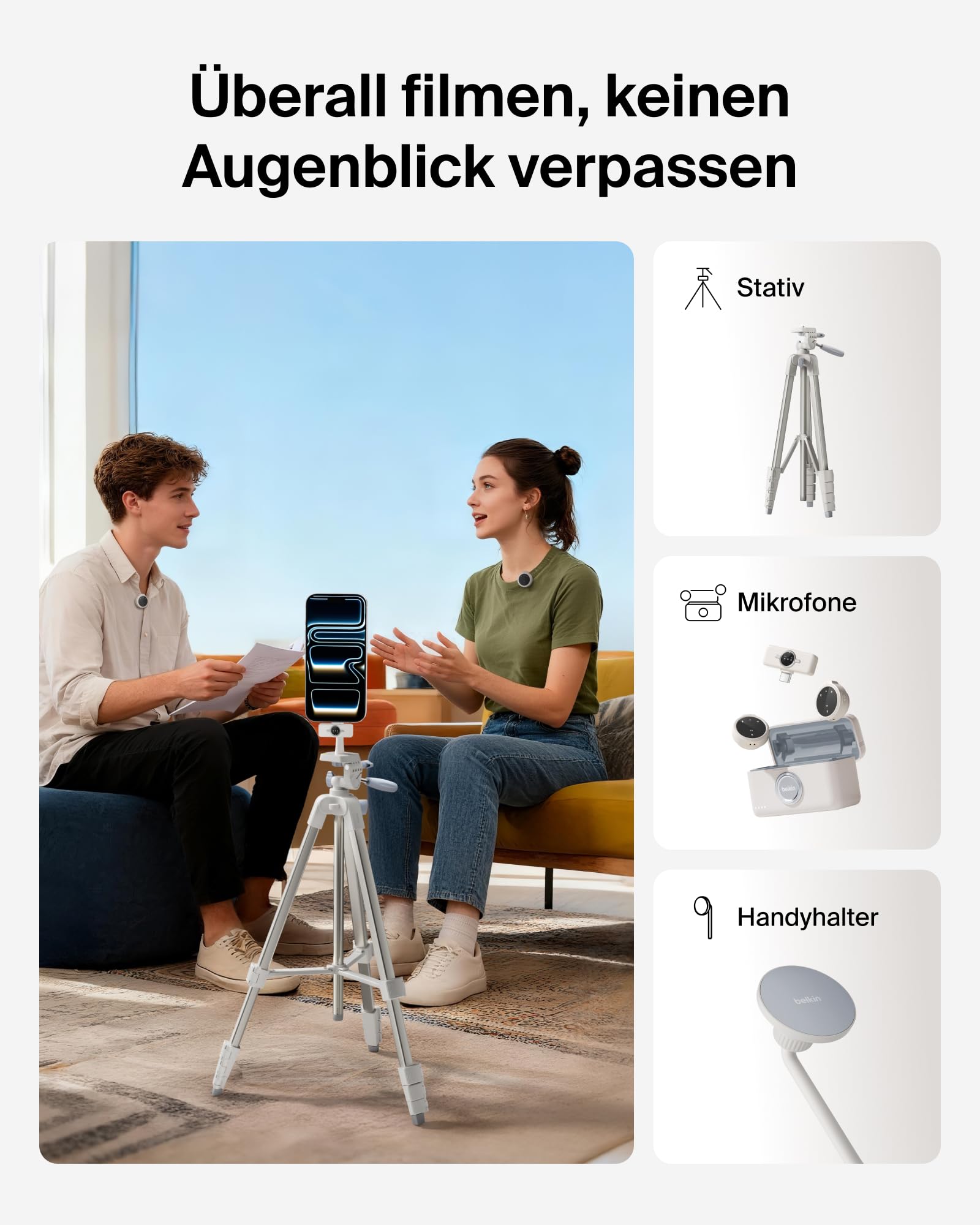 belkin-stage-creator-kit-vlogging-und-content-set-mit-stativ-magsafe-halterung-u image 2