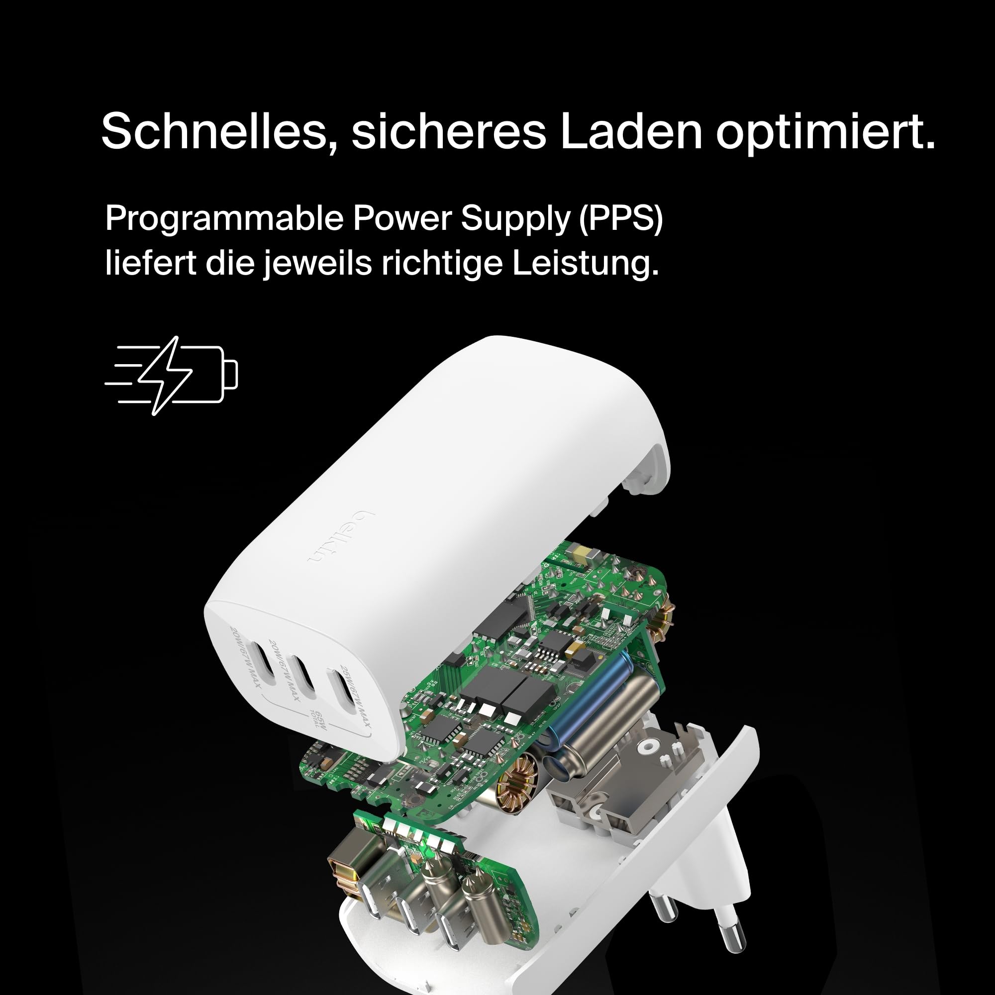 belkin-boostcharge-67w-usb-c-ladeger-t-mit-3-anschl-ssen-und-pps-wei image 4
