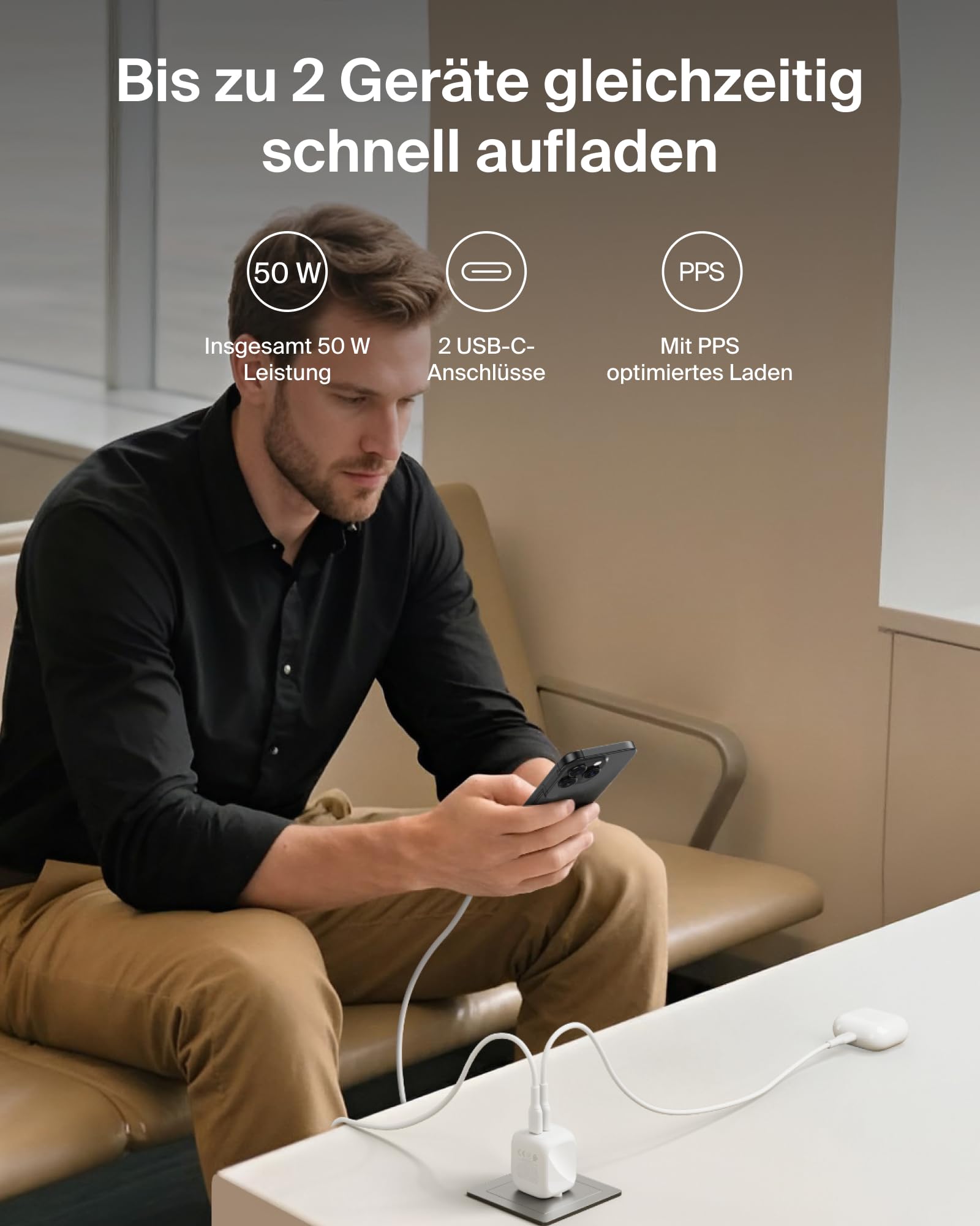 belkin-2-port-gan-usb-c-ladeger-t-50-w-2x-usb-c-schnellladen-f-r-macbook-iphone- image 2