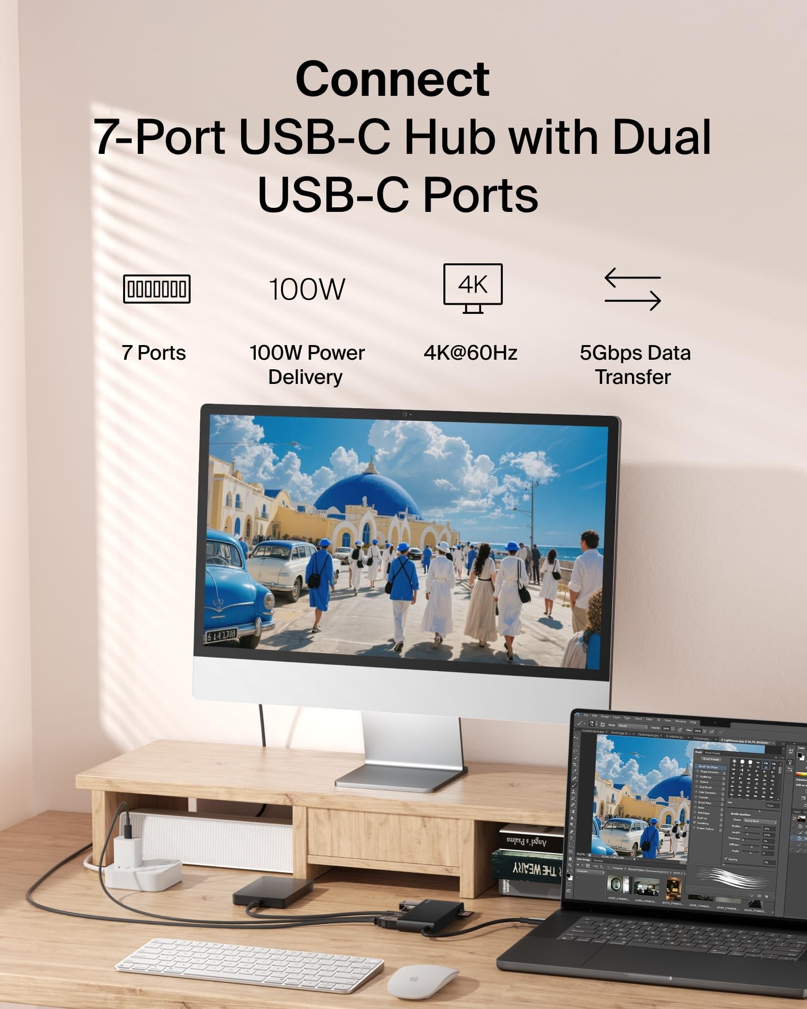 belkin-7-port-usb-c-hub-mit-4k-hdmi-60-hz-100-w-power-delivery-sd-microsd-karten image 2