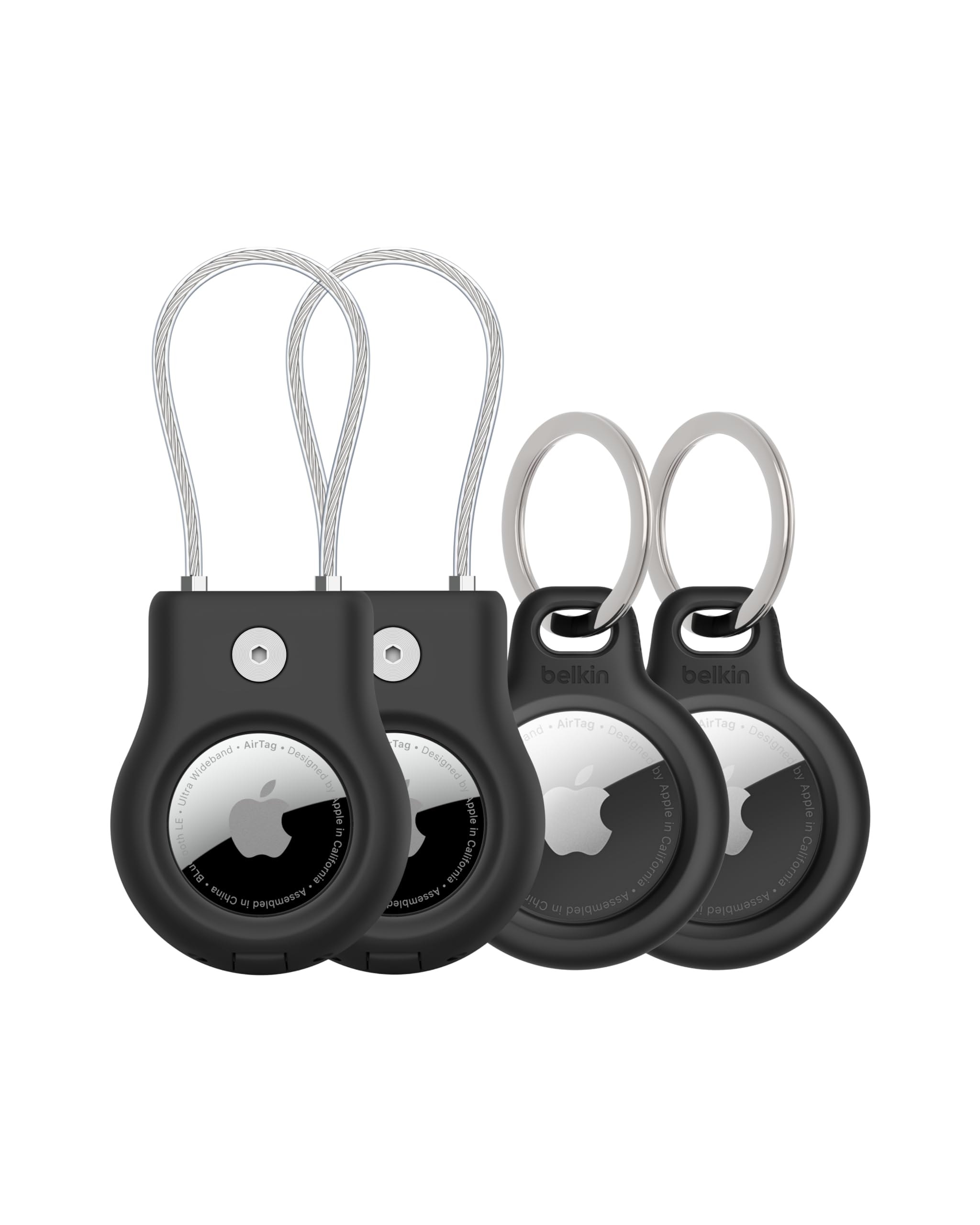 belkin-apple-airtag-secure-holder-mit-schl-sselring-drahtkabel-4er-pack-schwarz image 1