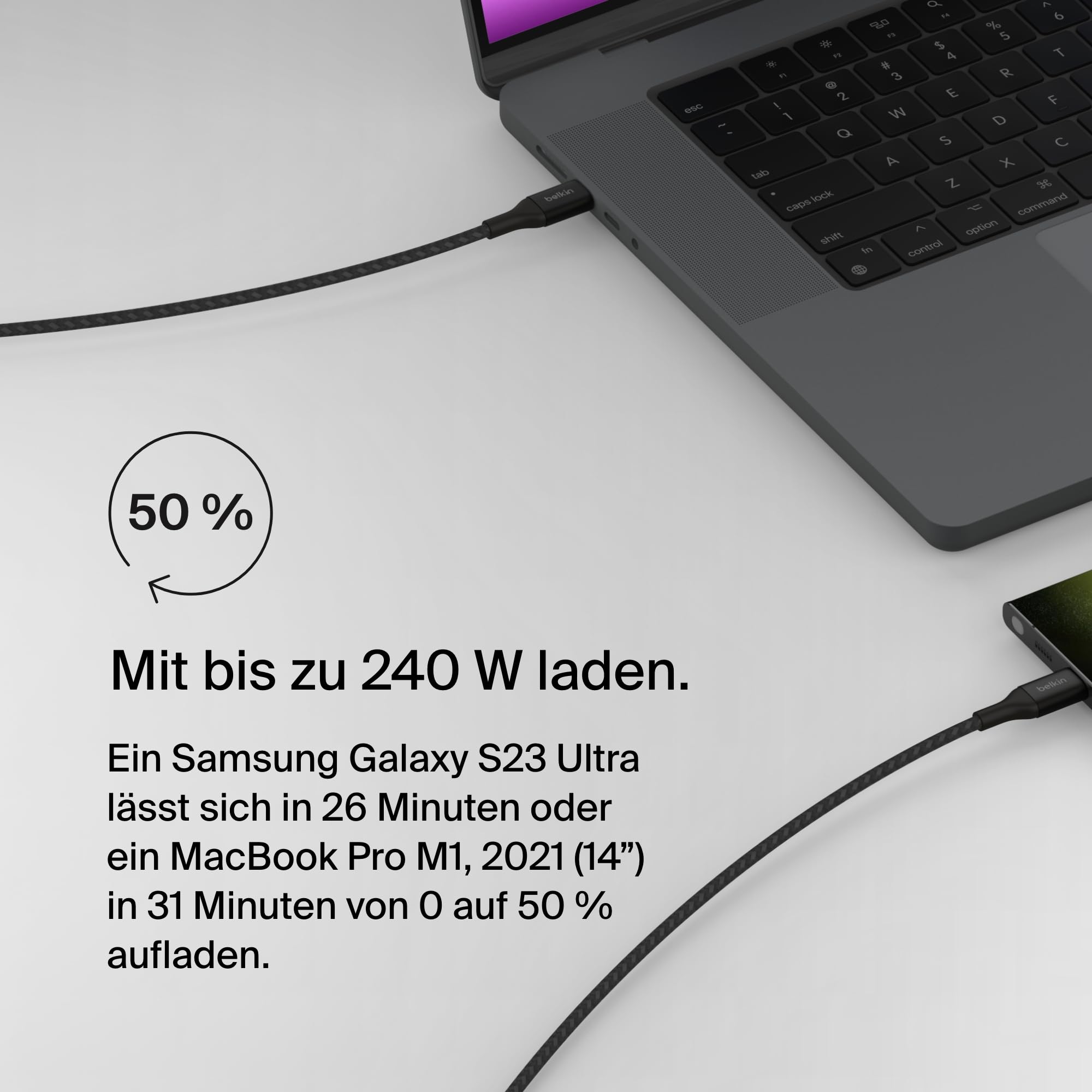 belkin-boostcharge-240w-usb-c-auf-usb-c-ladekabel-2m-usb-if-zertifiziert-schwarz image 2