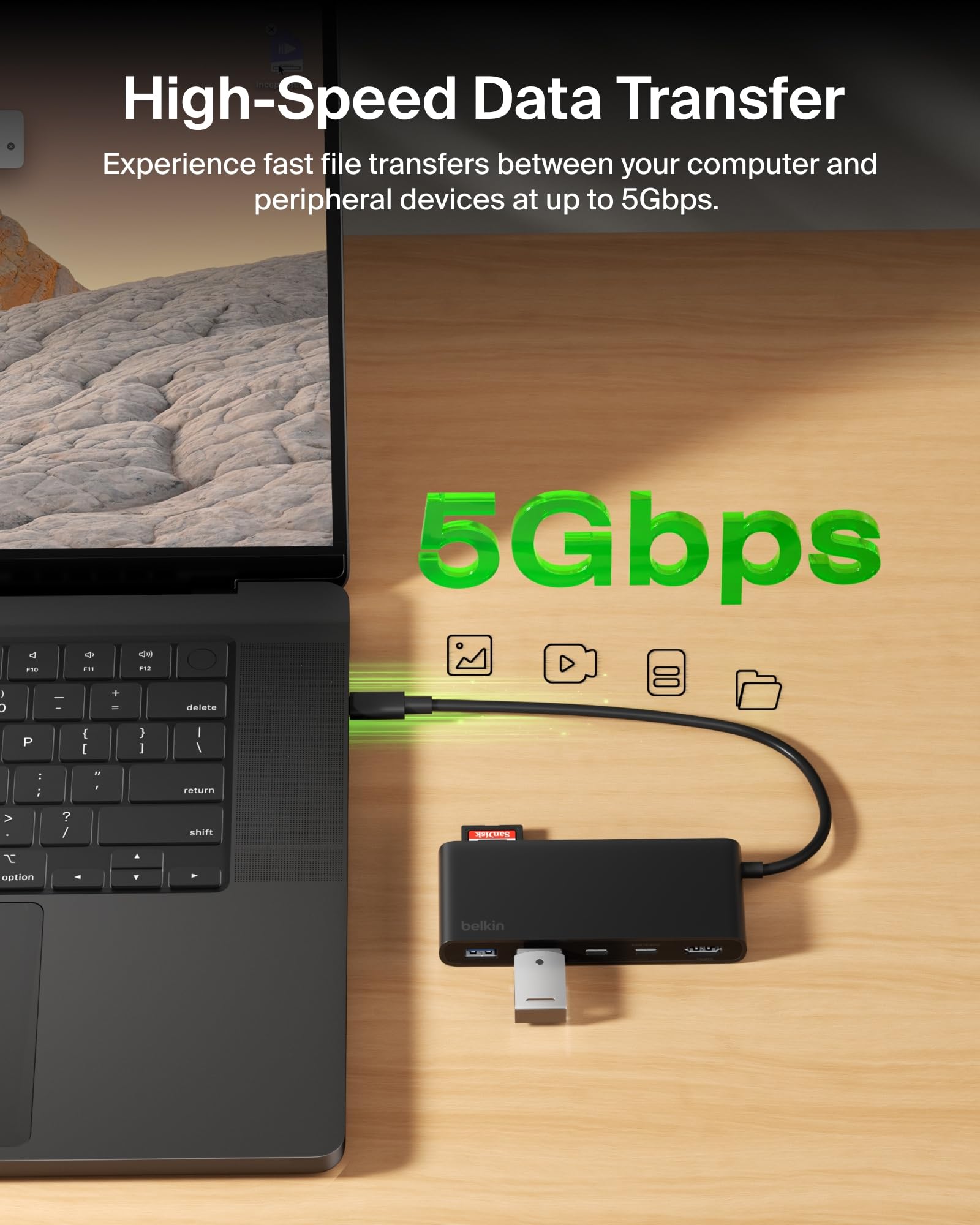 belkin-7-port-usb-c-hub-mit-4k-hdmi-60-hz-100-w-power-delivery-sd-microsd-karten image 6