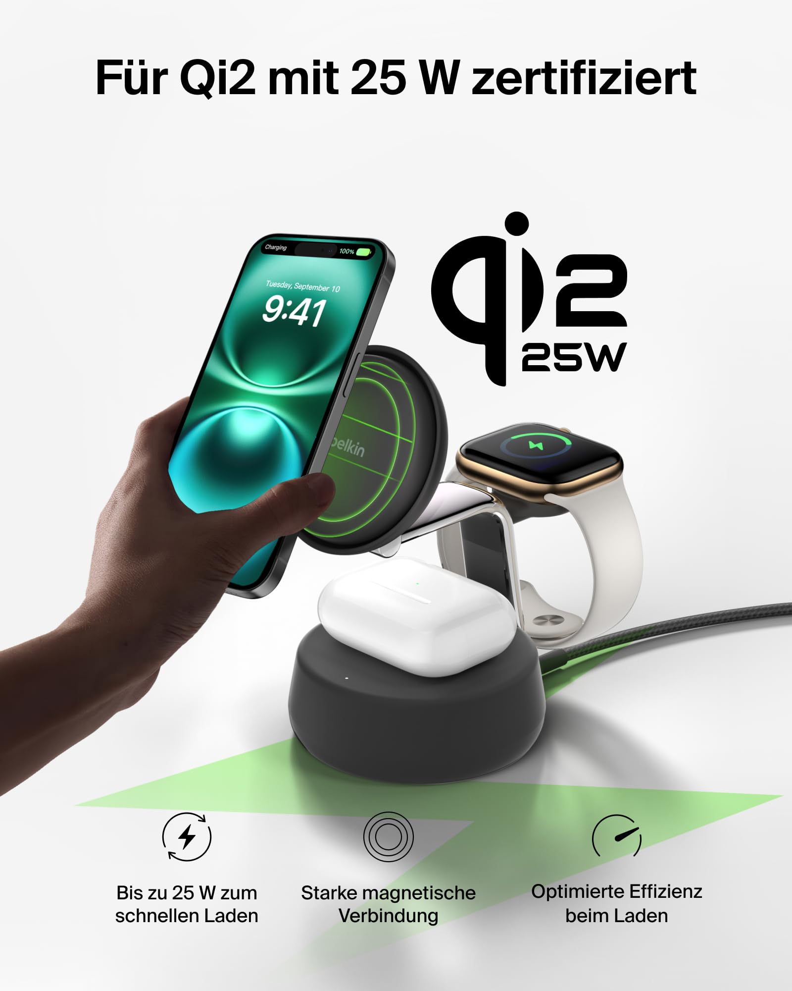belkin-ultracharge-pro-25w-3-in-1-induktive-ladestation-qi2-schwarz image 5
