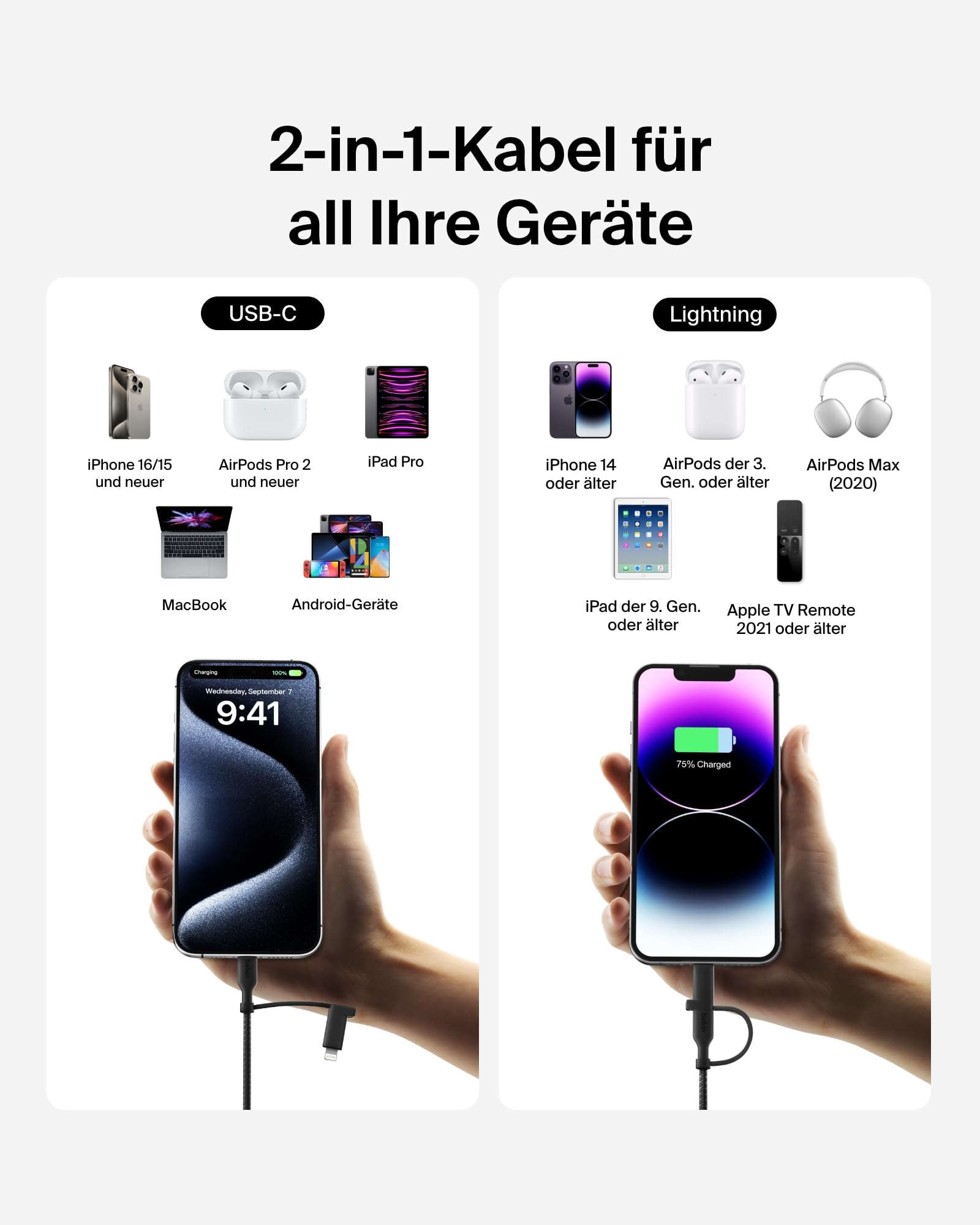 belkin-boostcharge-pro-2-in-1-usb-c-auf-usb-c-lightning-kabel-1-5-m-schwarz image 2