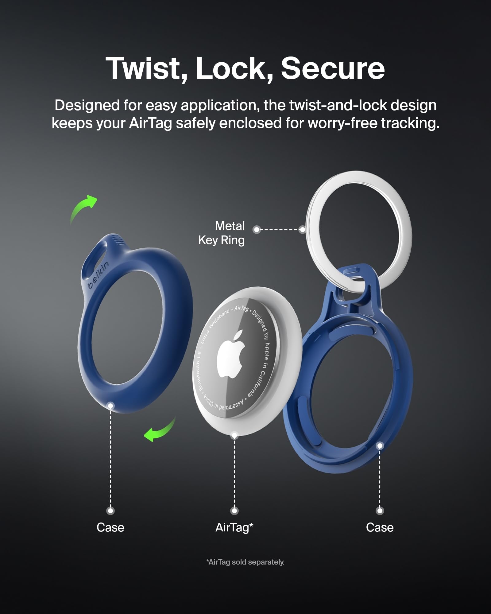 belkin-airtag-h-lle-mit-schl-sselring-4er-pack-blau-sichere-halterung-mit-twist- image 4